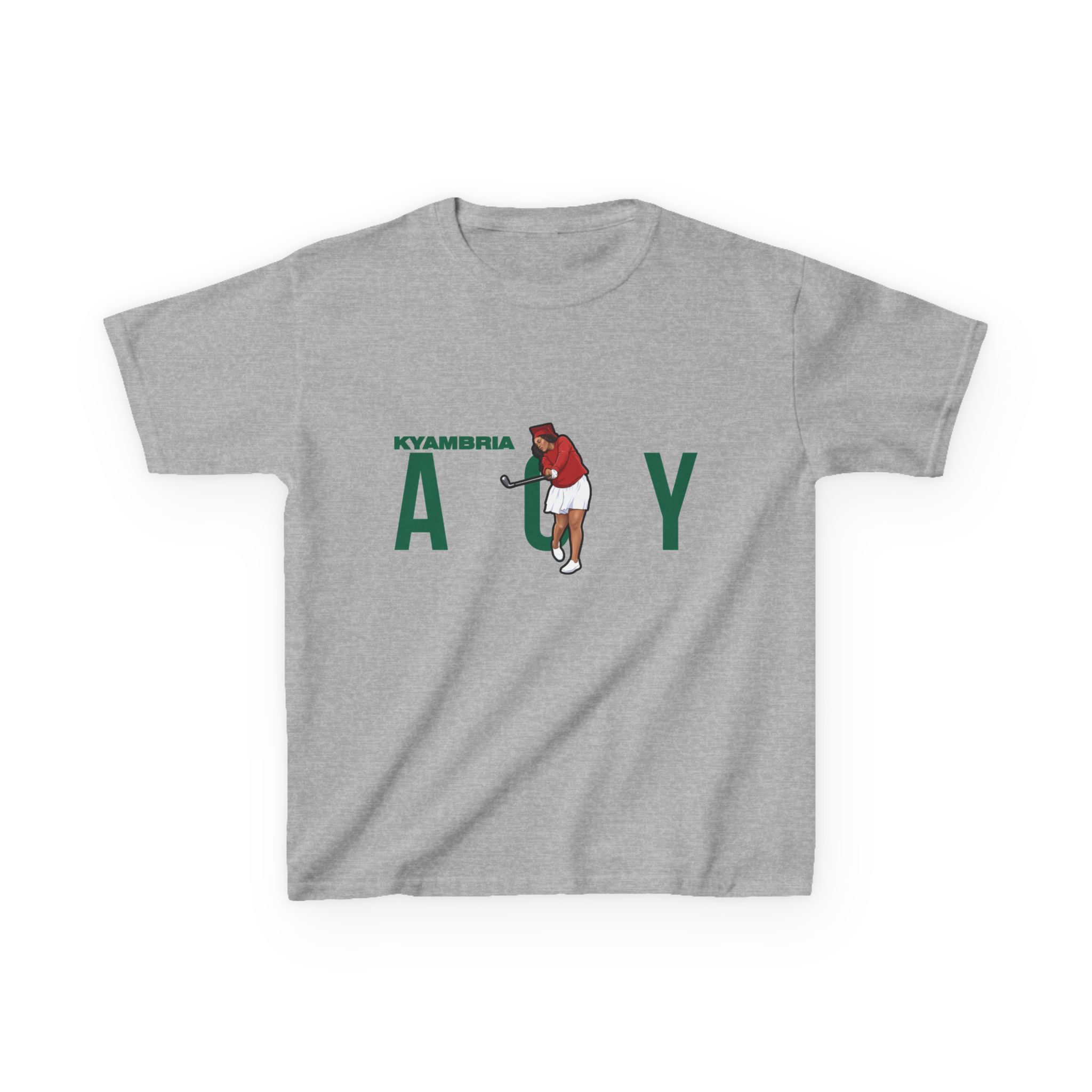 Youth Tee — character_player_name in Grey