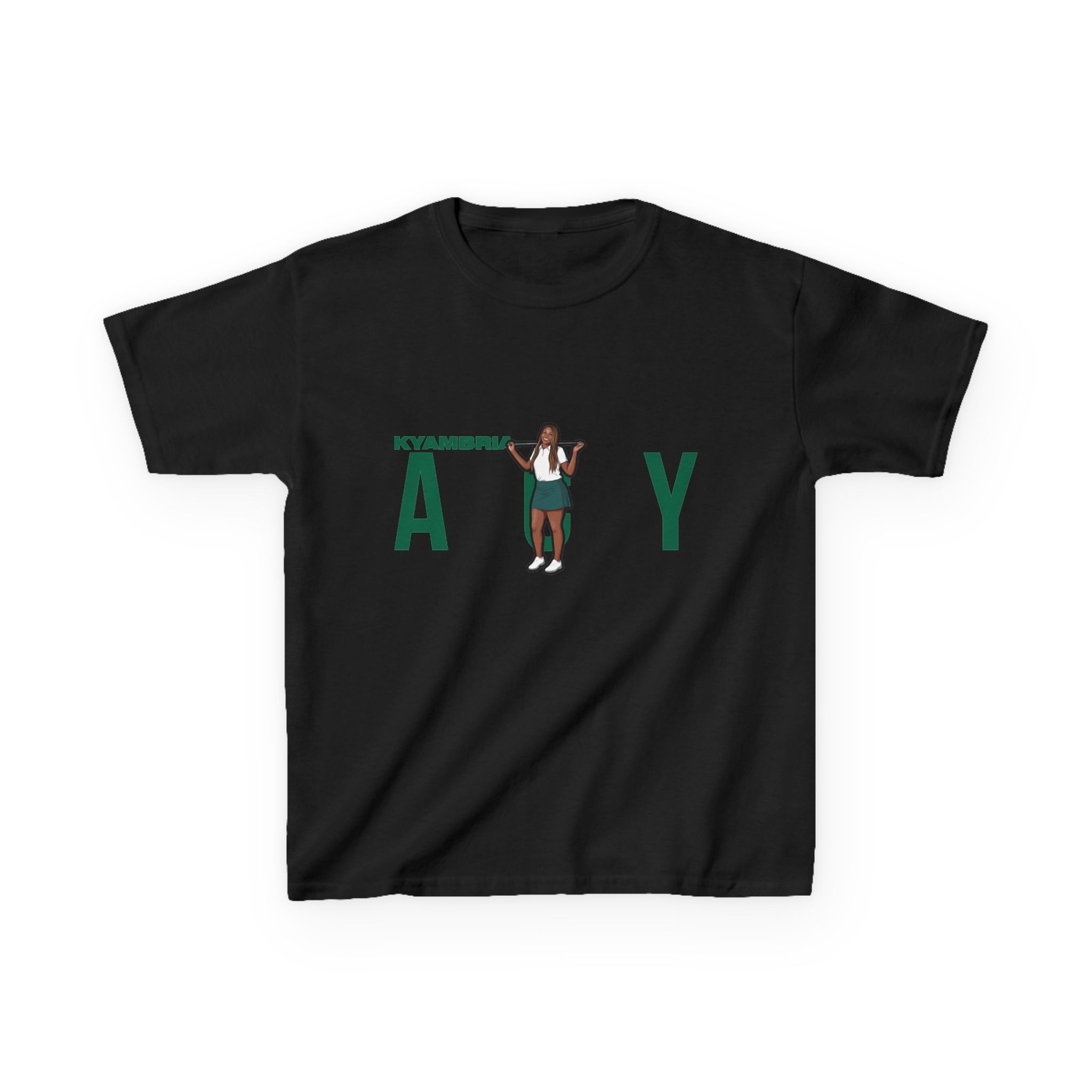 Youth Tee — character_player_name in Black