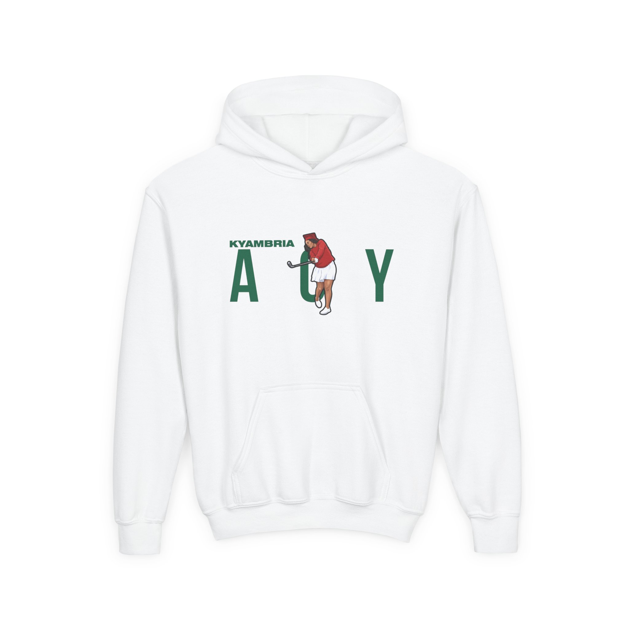 Youth Hoodie — character_player_name in White