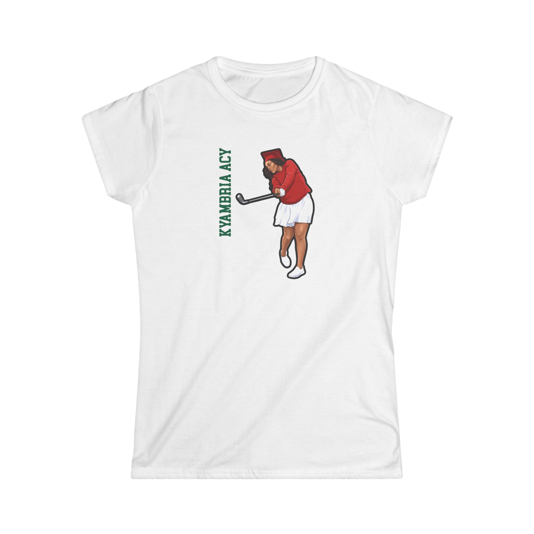 Women's Softstyle Tee — character_name_vertical in White