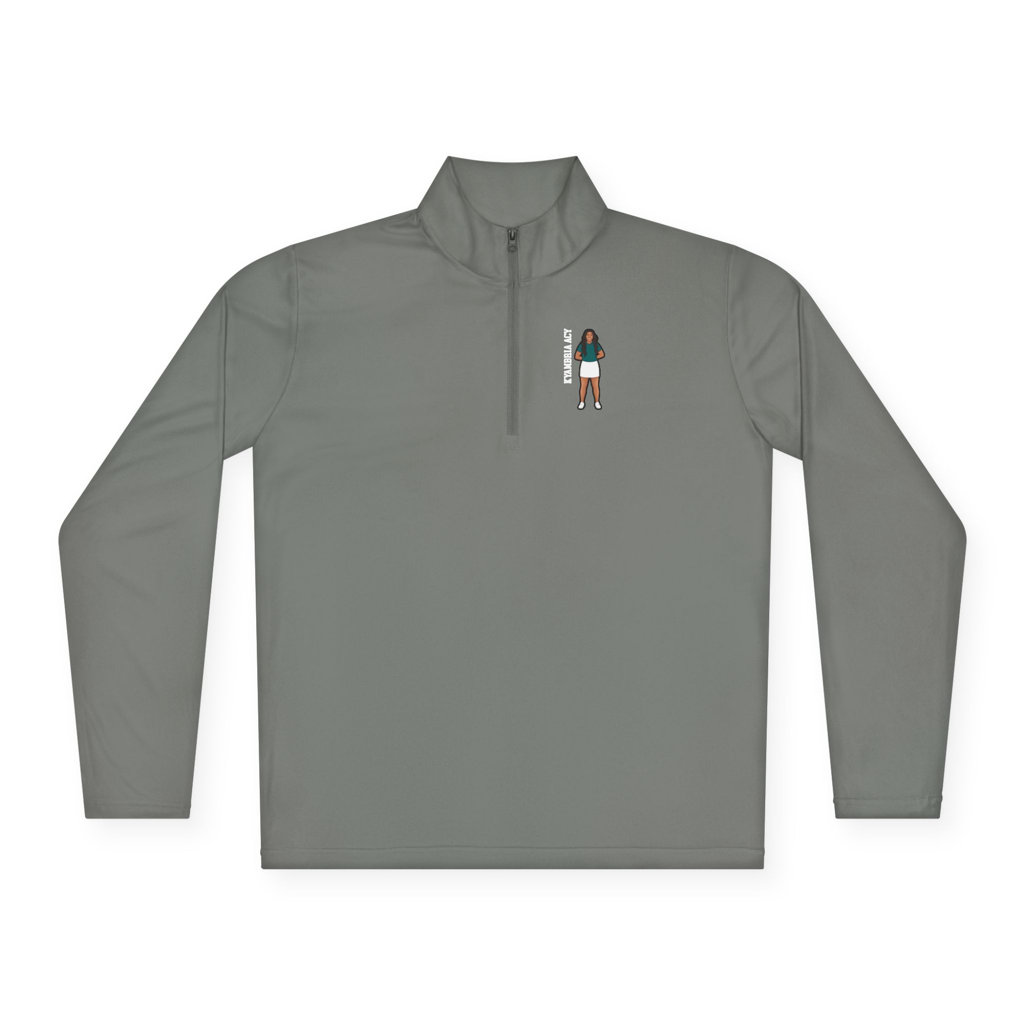 Q-Zip Pullover — character_name_vertical in Grey