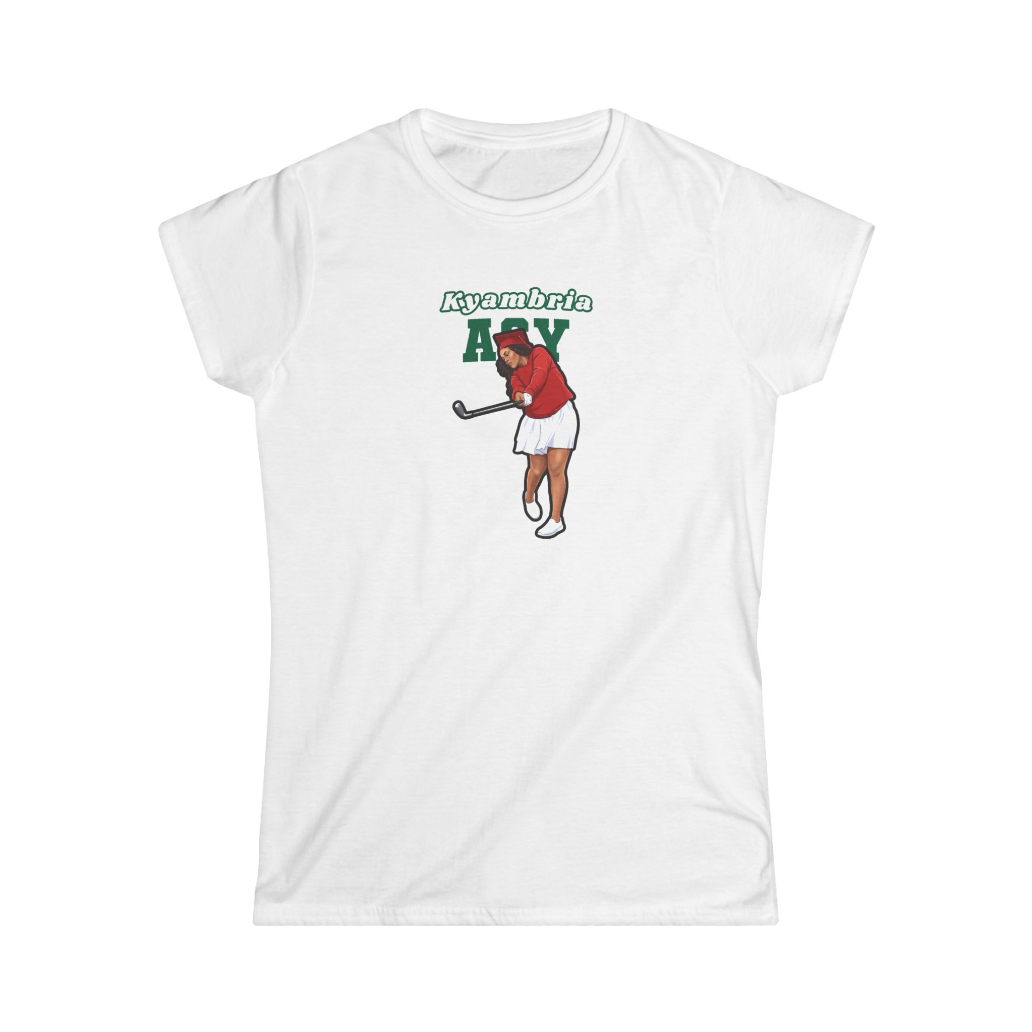 Women's Softstyle Tee — character_name_arch in White