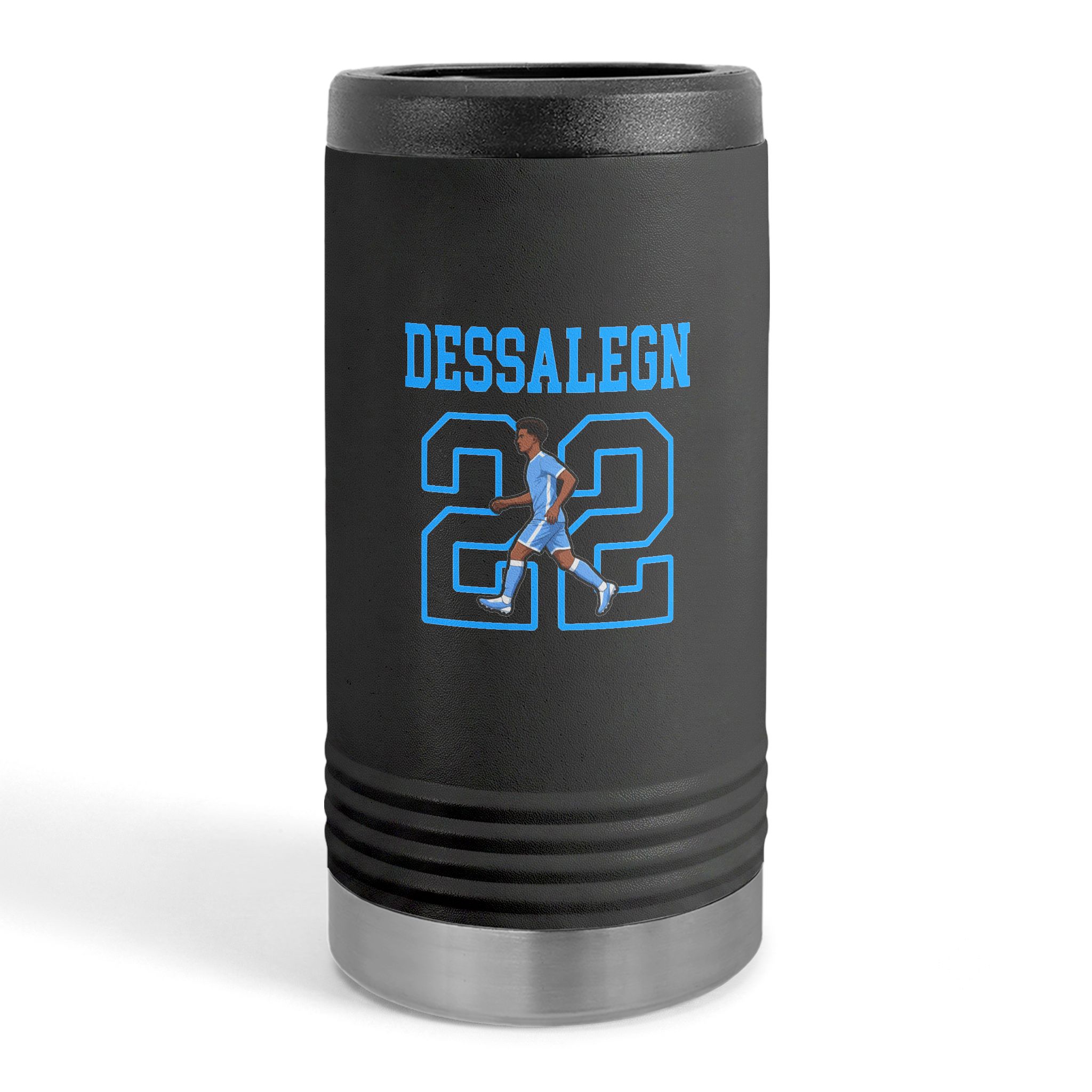 Slim Stainless Can Cooler — character_shirsey in Black