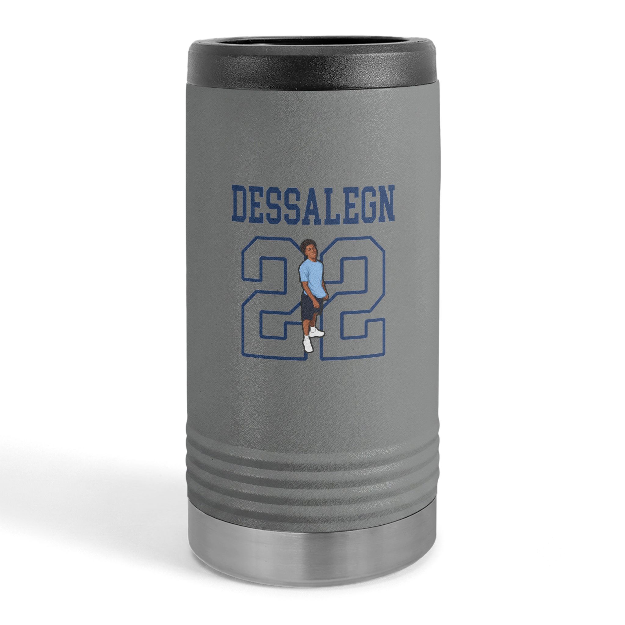 Slim Stainless Can Cooler — character_shirsey in Grey