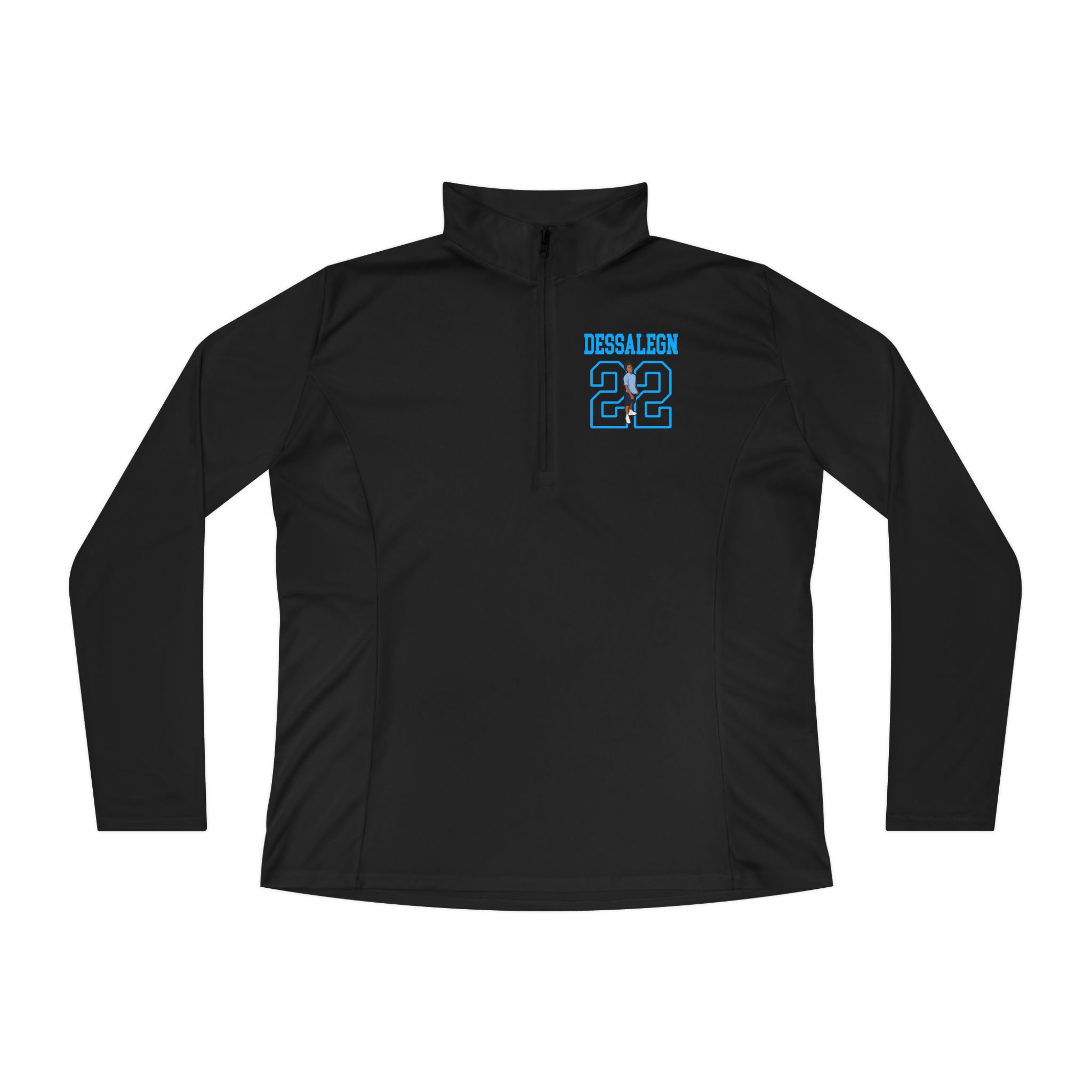 Women's Q-Zip Pullover — character_shirsey in Black