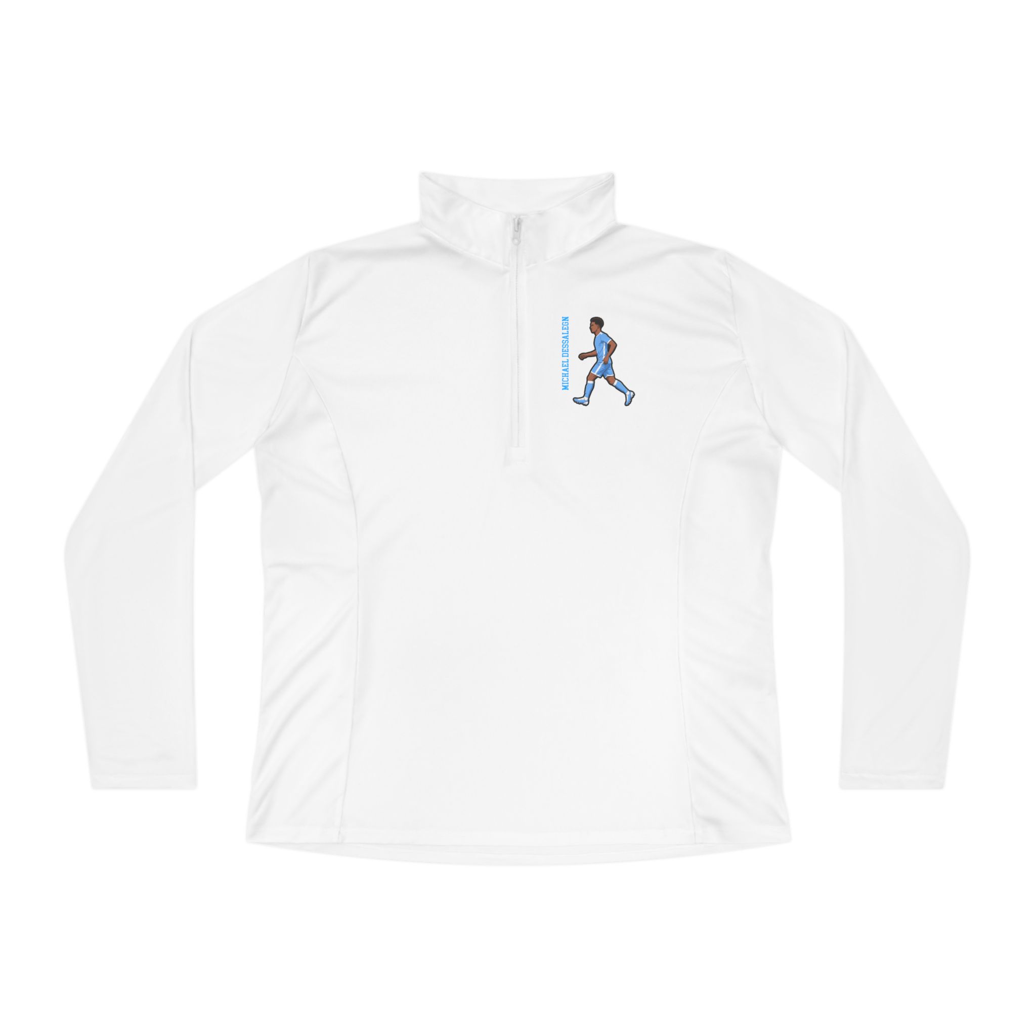 Women's Q-Zip Pullover — character_name_vertical in White