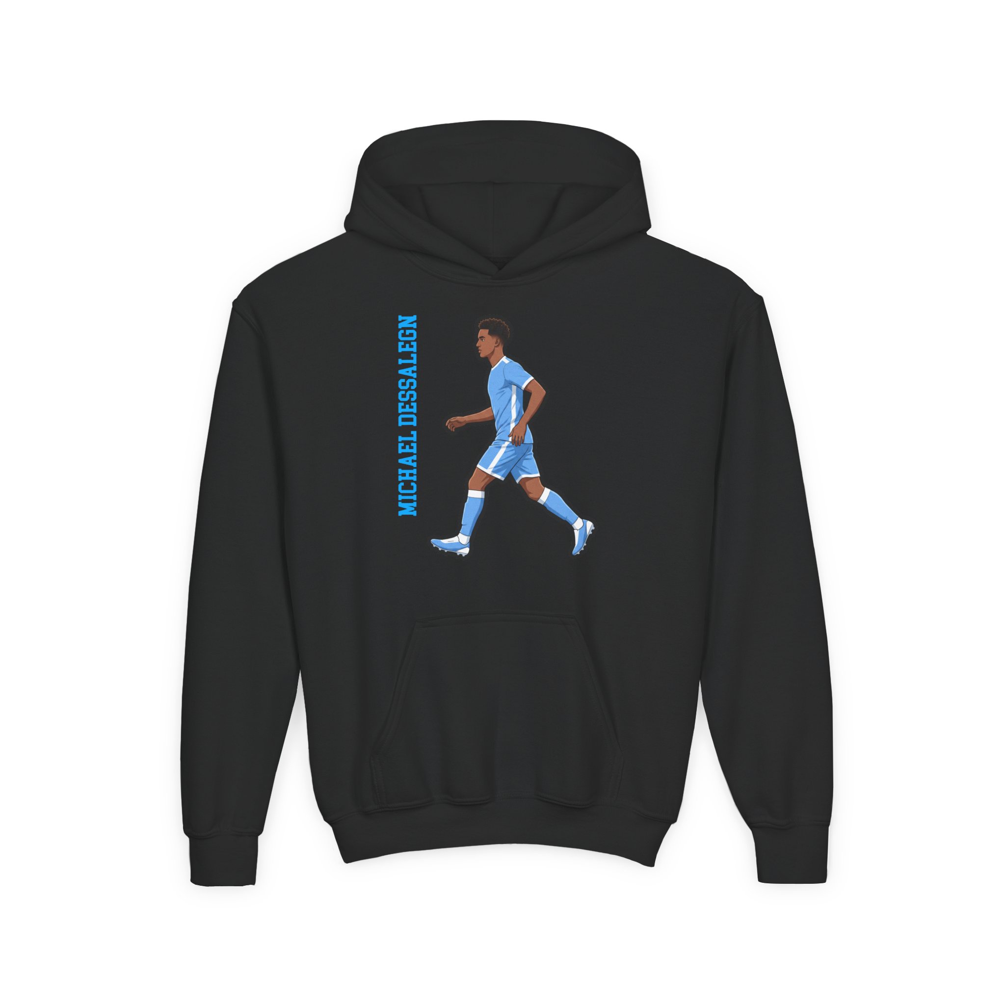Youth Hoodie — character_name_vertical in Black