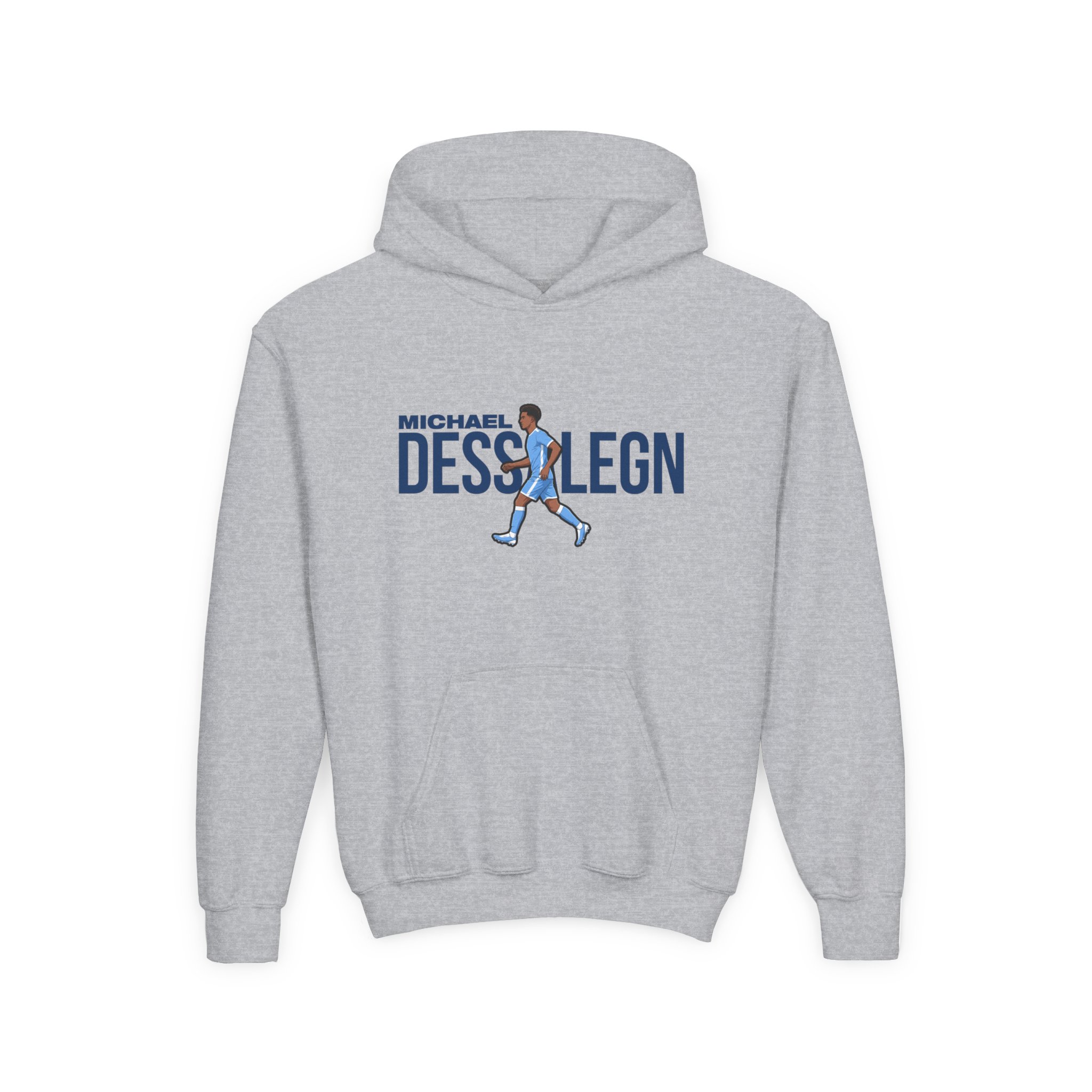 Youth Hoodie — character_player_name in Grey