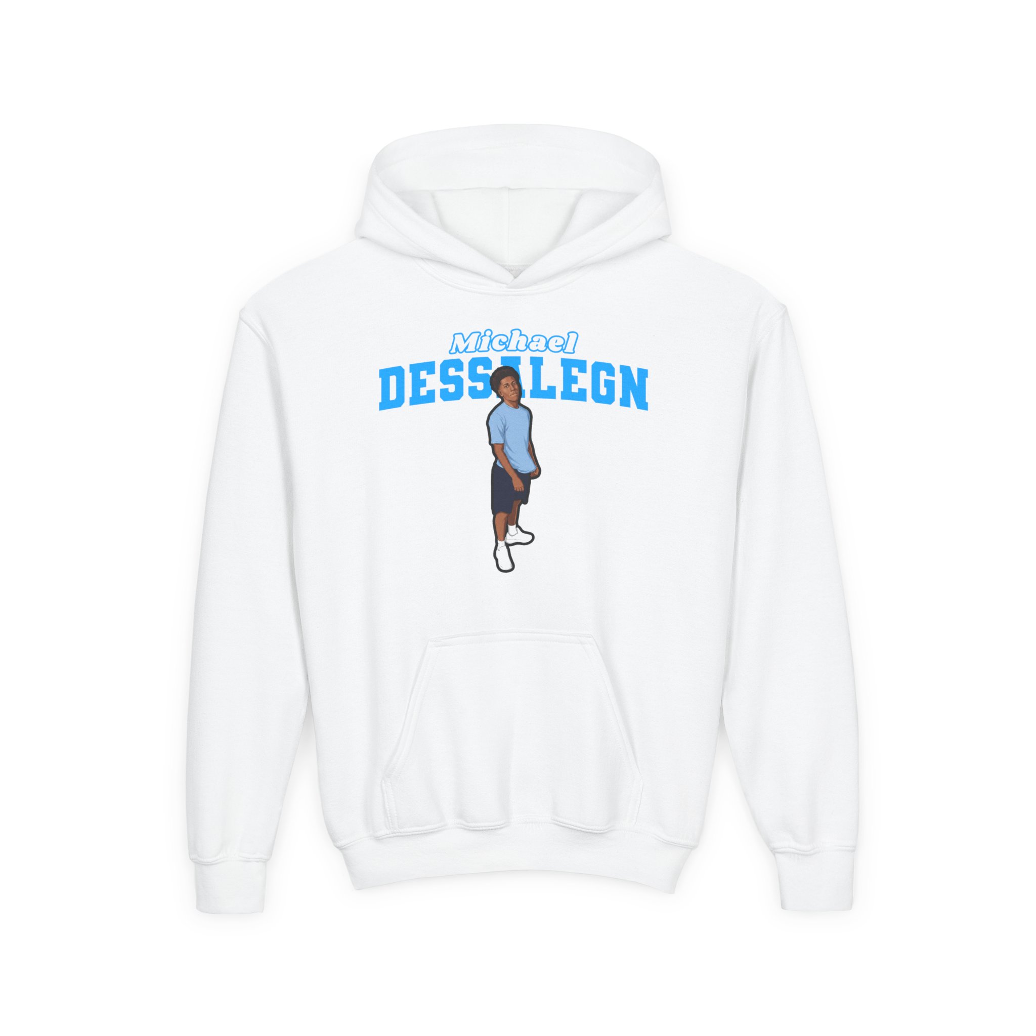 Youth Hoodie — character_name_arch in White