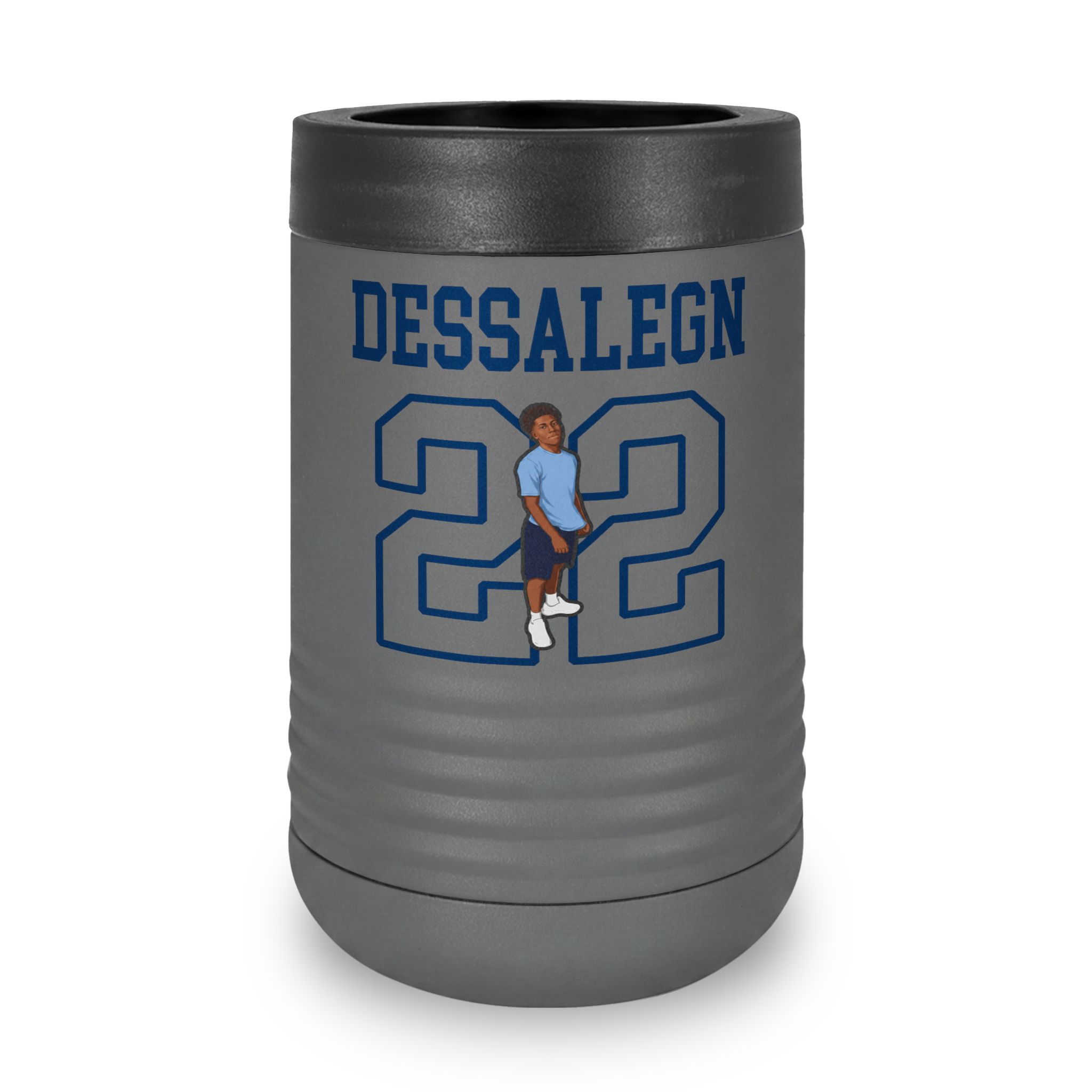 Stainless Can Cooler — character_shirsey in Grey