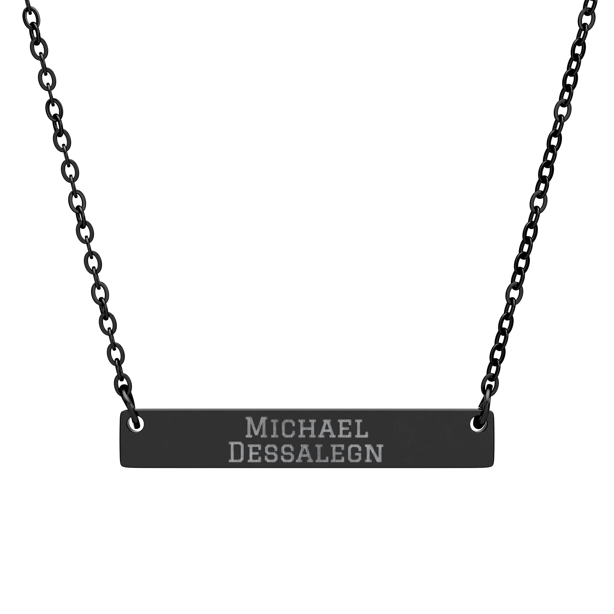 Engraved Bar Necklace — Classic in Black