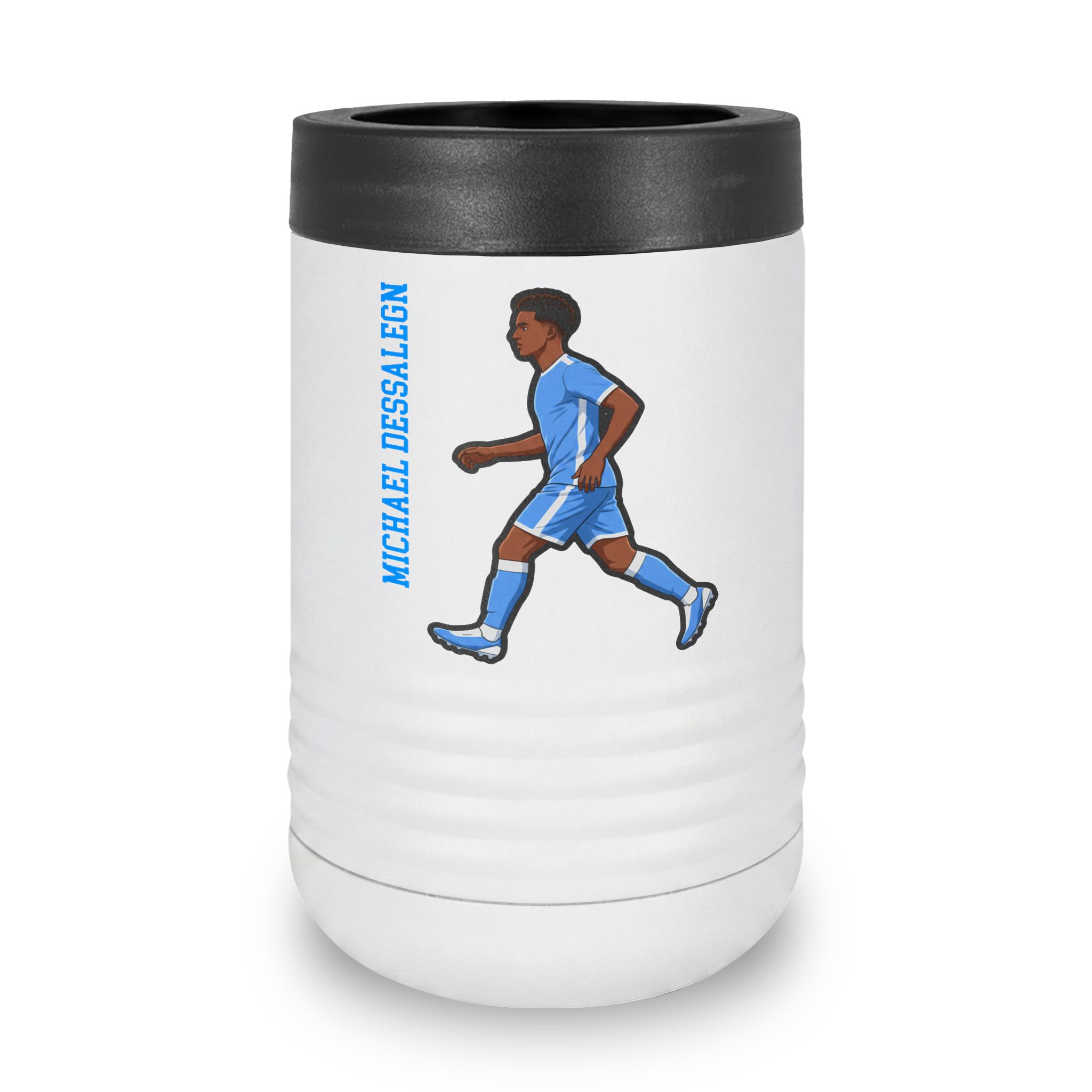 Stainless Can Cooler — character_name_vertical in White