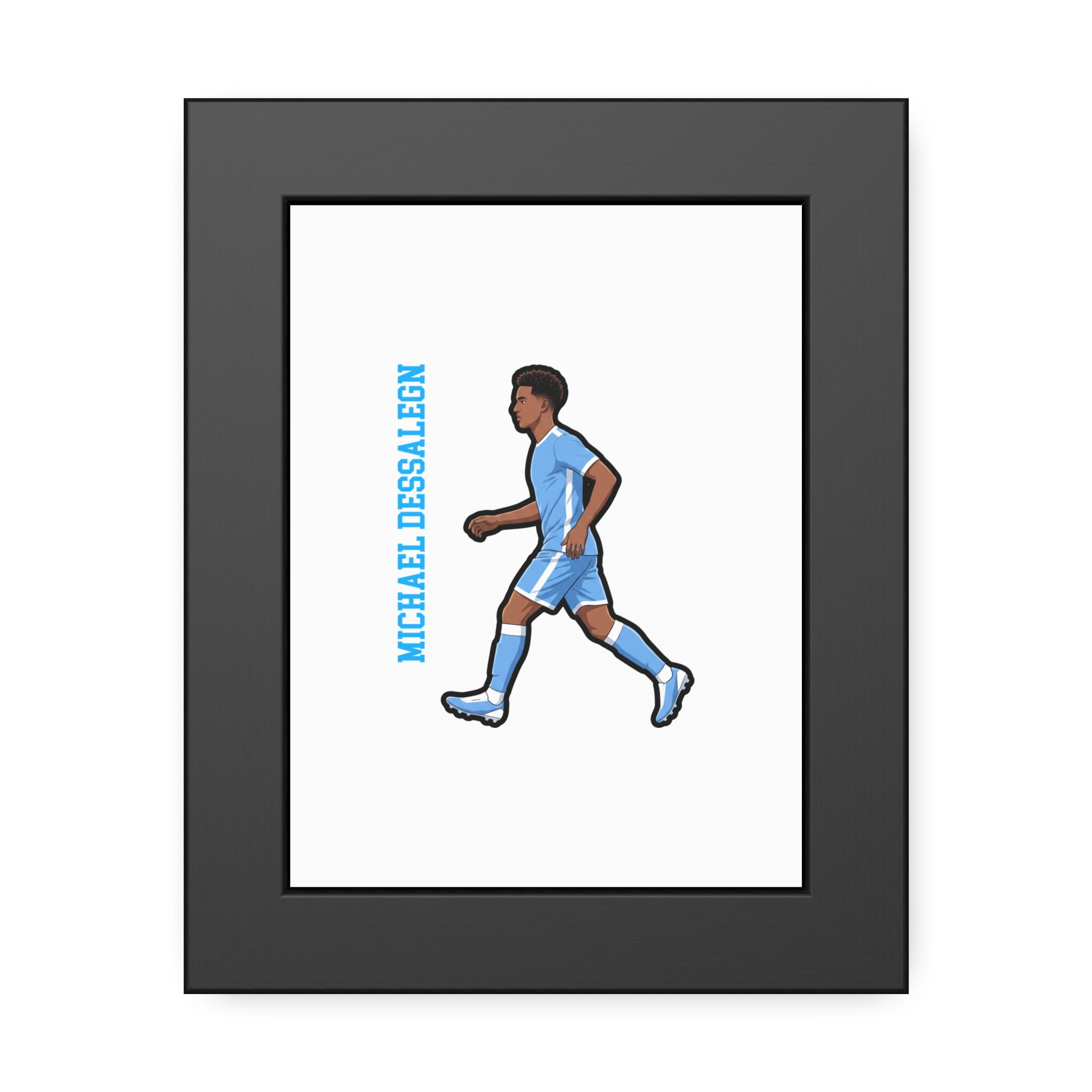 Framed Poster — character_name_vertical in Black