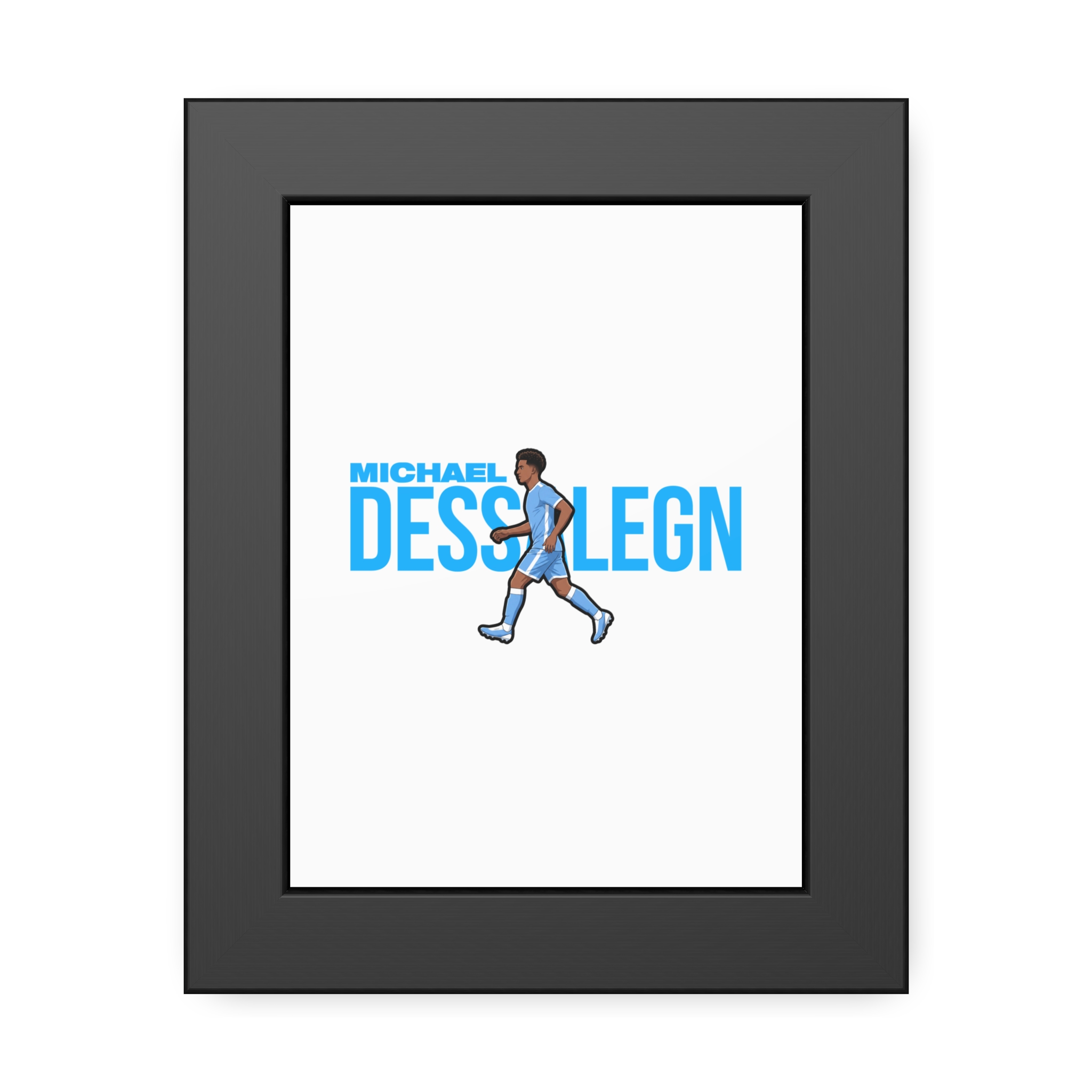 Framed Poster — character_player_name in Black