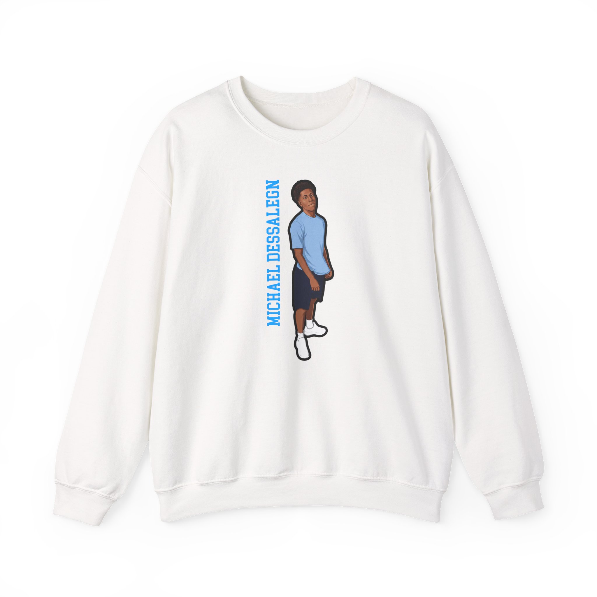 Crewneck Sweatshirt — character_name_vertical in White