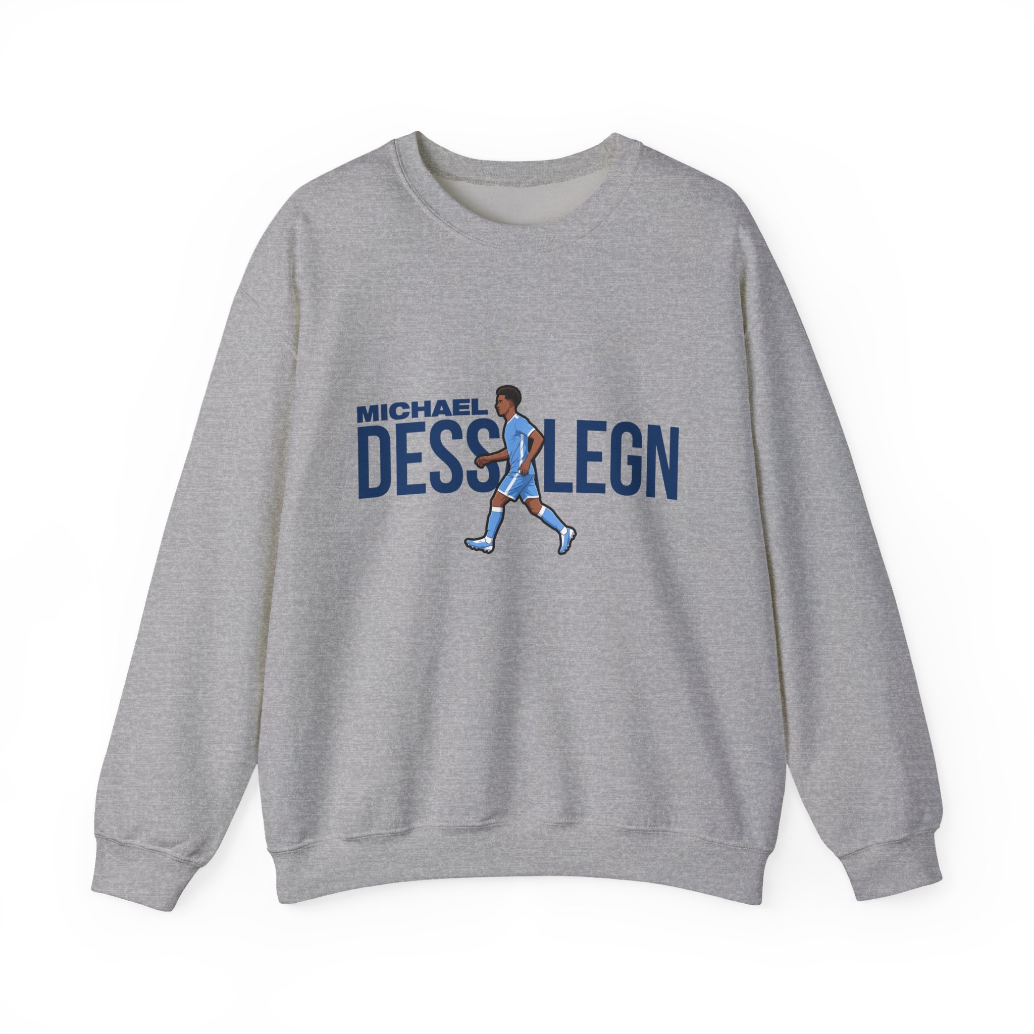 Crewneck Sweatshirt — character_player_name in Grey