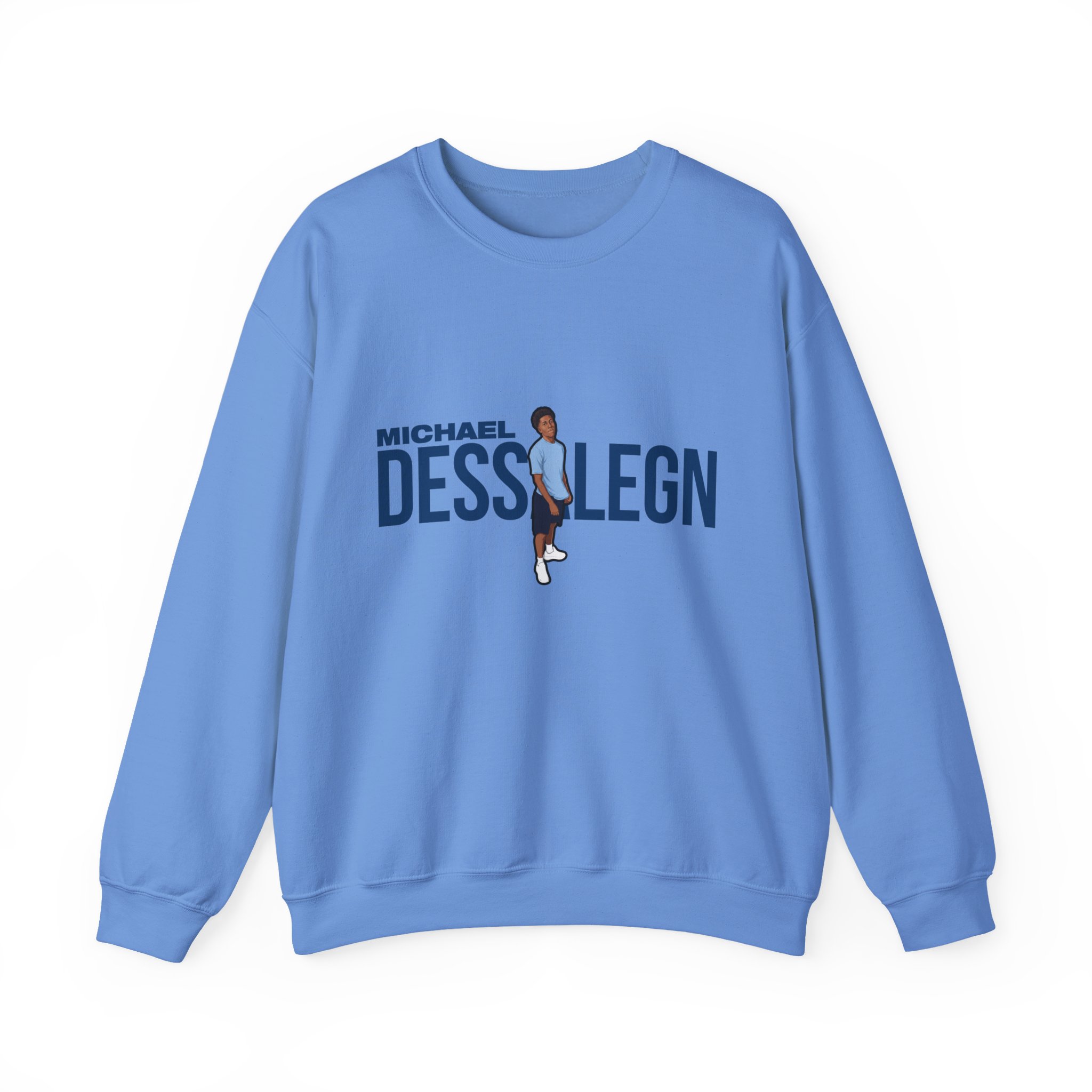 Crewneck Sweatshirt — character_player_name in Blue