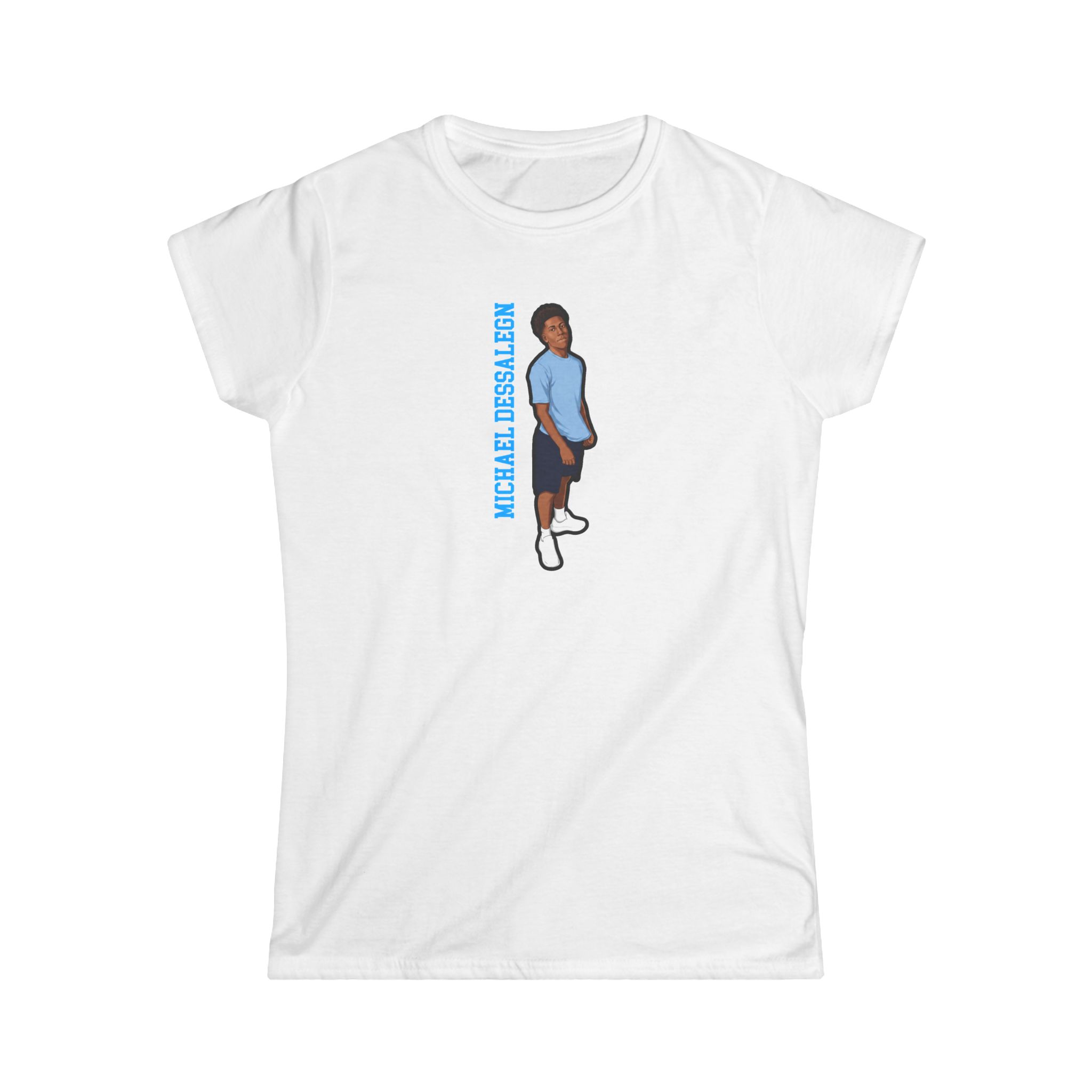 Women's Softstyle Tee — character_name_vertical in White