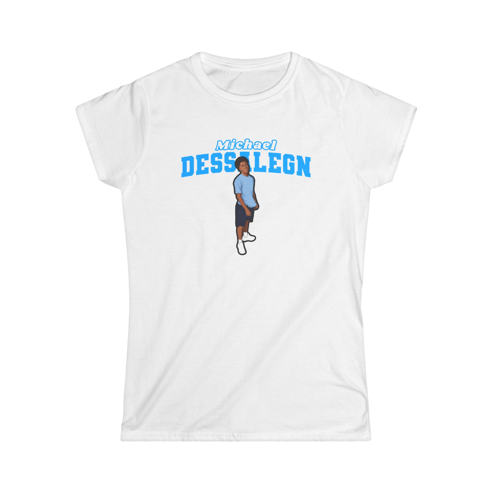 Women's Softstyle Tee — character_name_arch in White