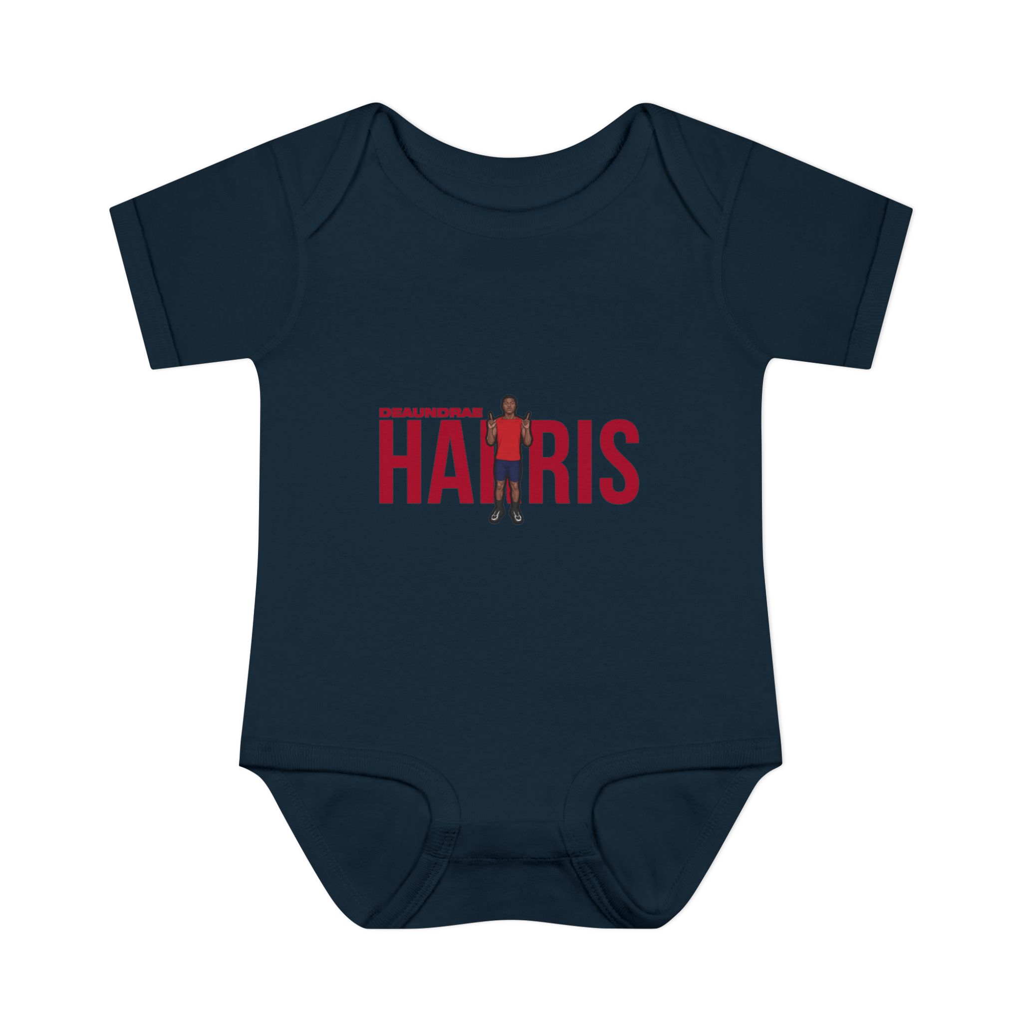 Baby Onesie — character_player_name in Navy