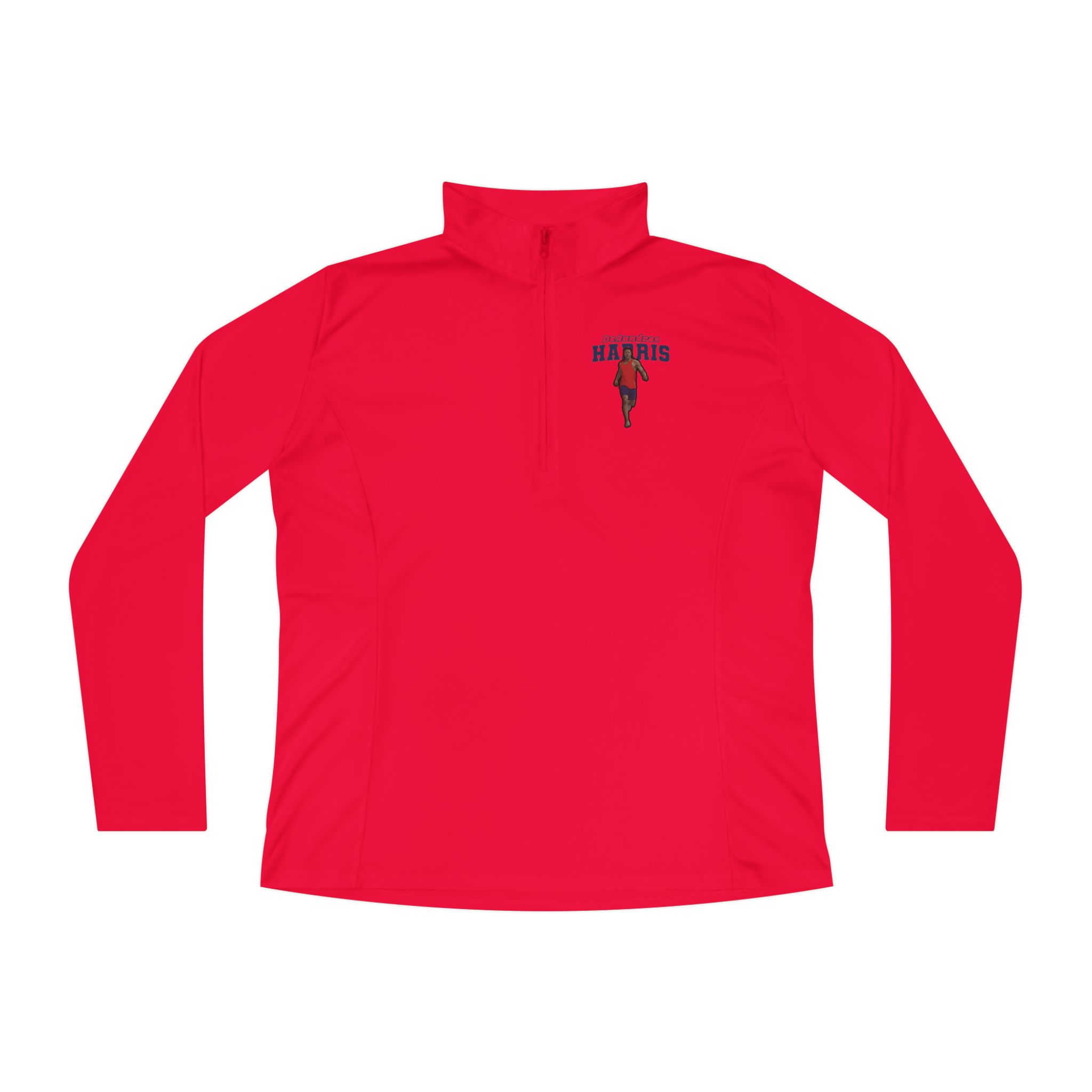 Women's Q-Zip Pullover — character_name_arch in Red