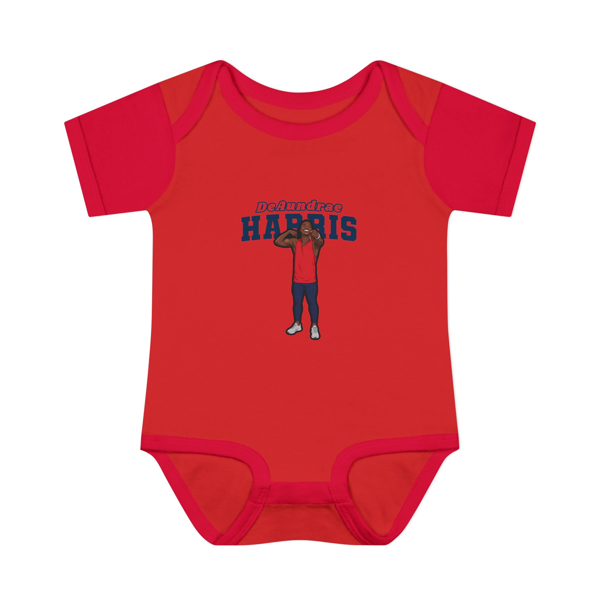 Baby Onesie — character_name_arch in Red