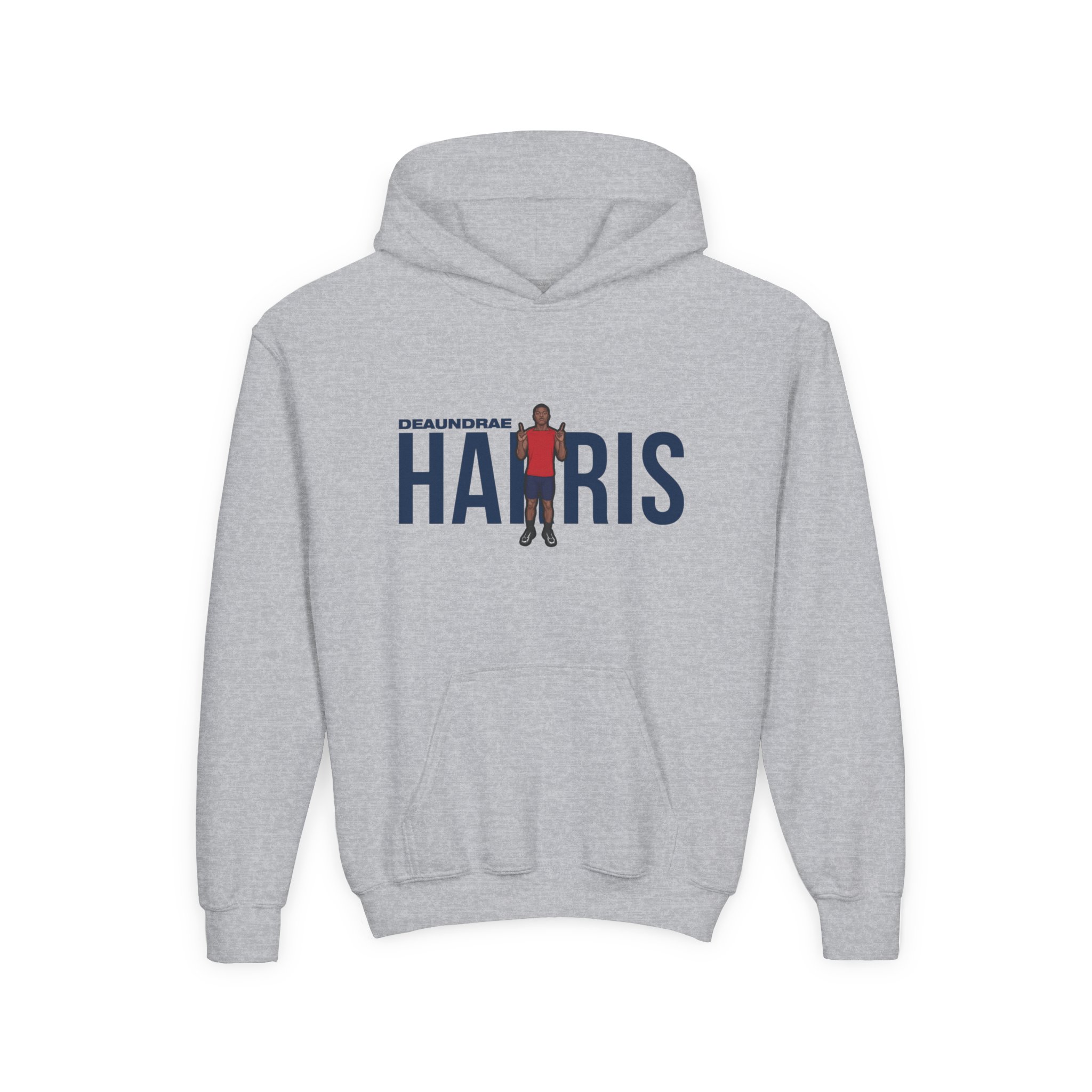 Youth Hoodie — character_player_name in Grey