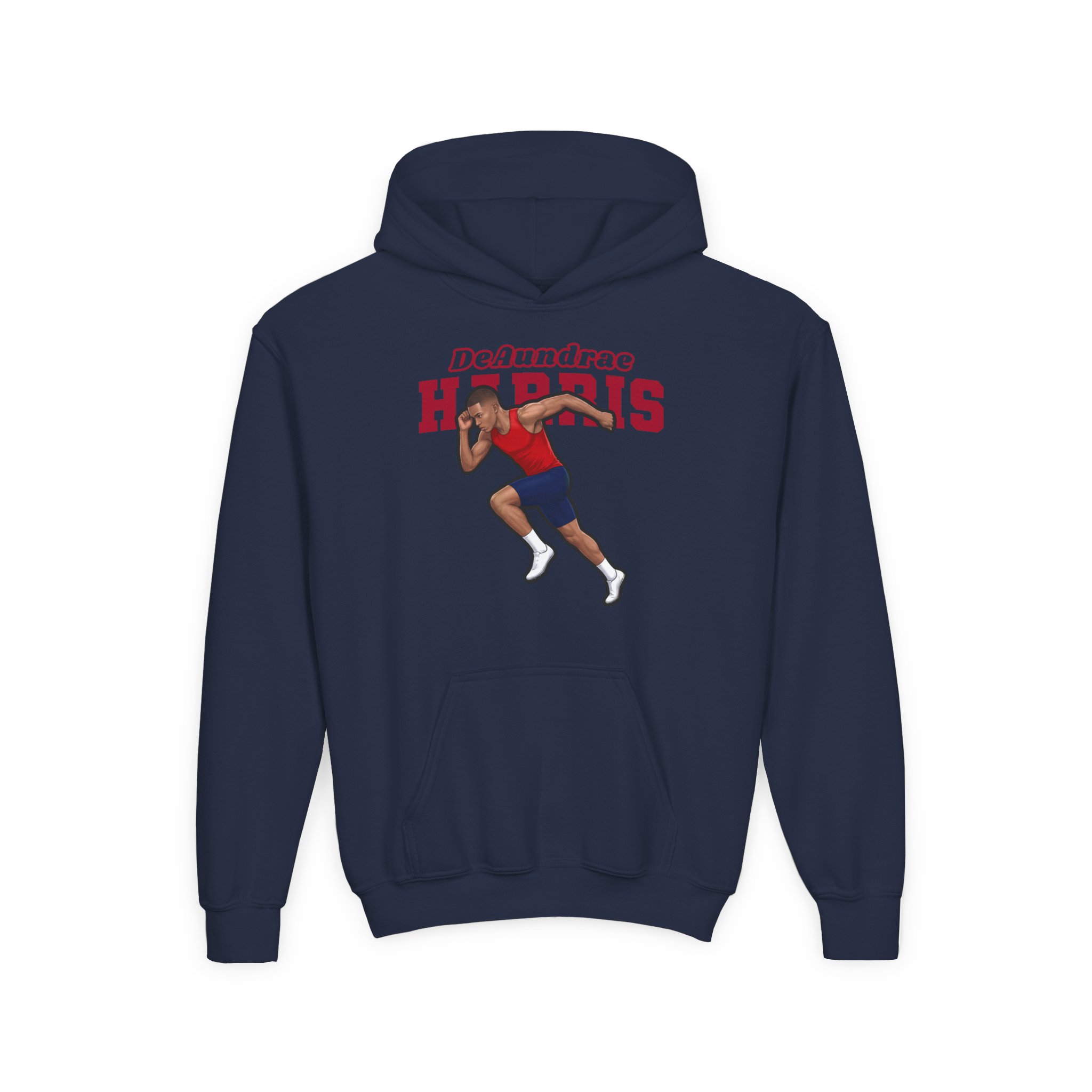 Youth Hoodie — character_name_arch in Navy