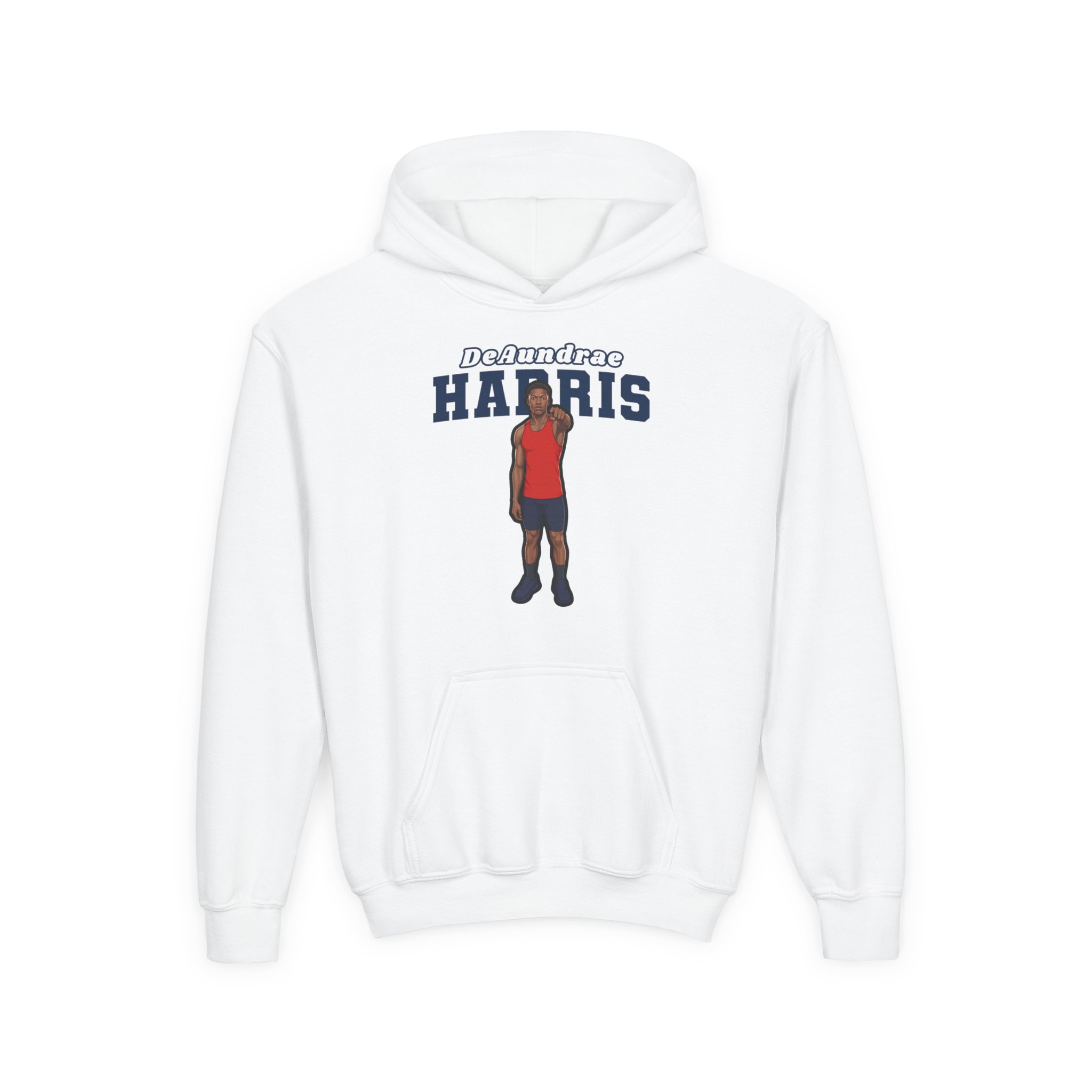 Youth Hoodie — character_name_arch in White