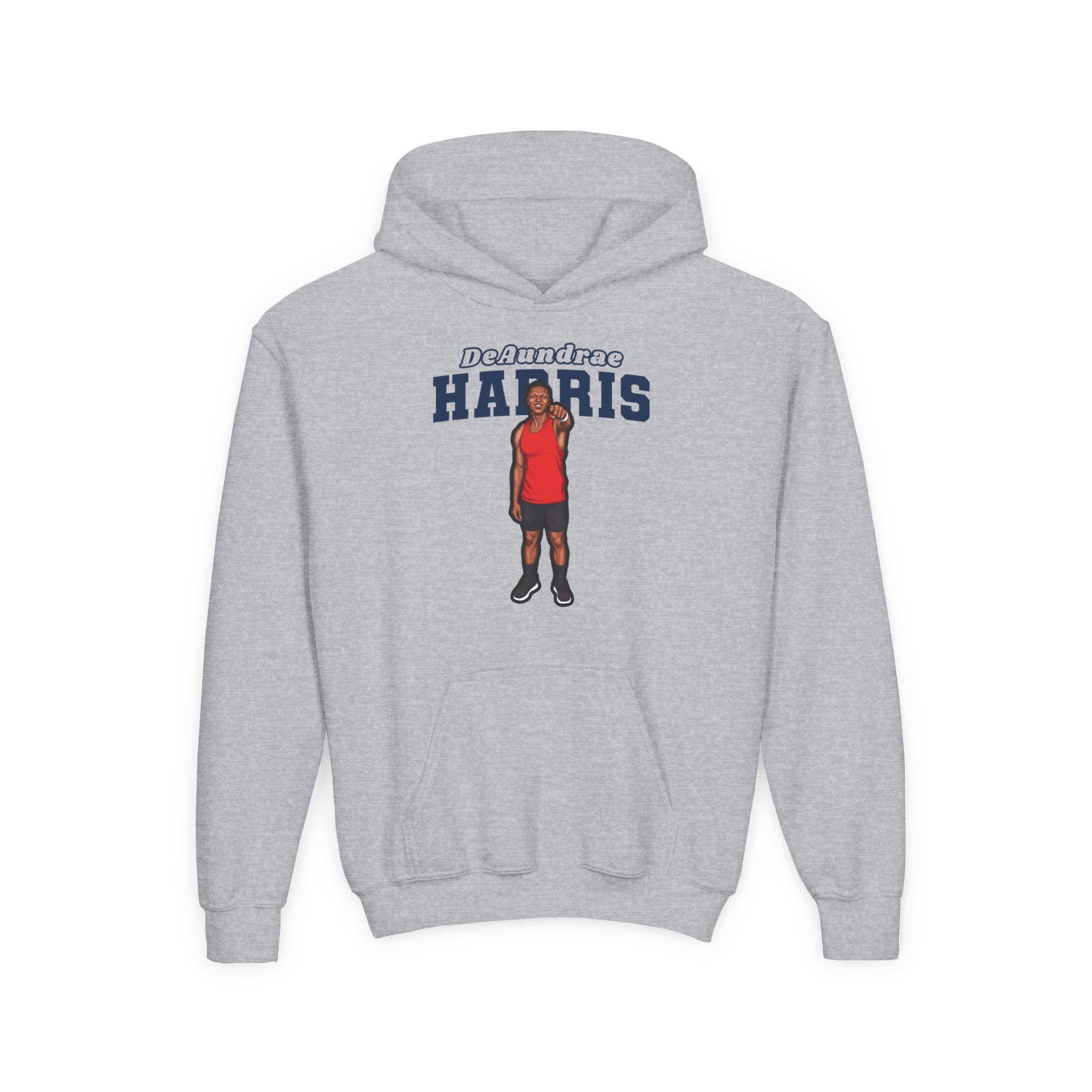 Youth Hoodie — character_name_arch in Grey
