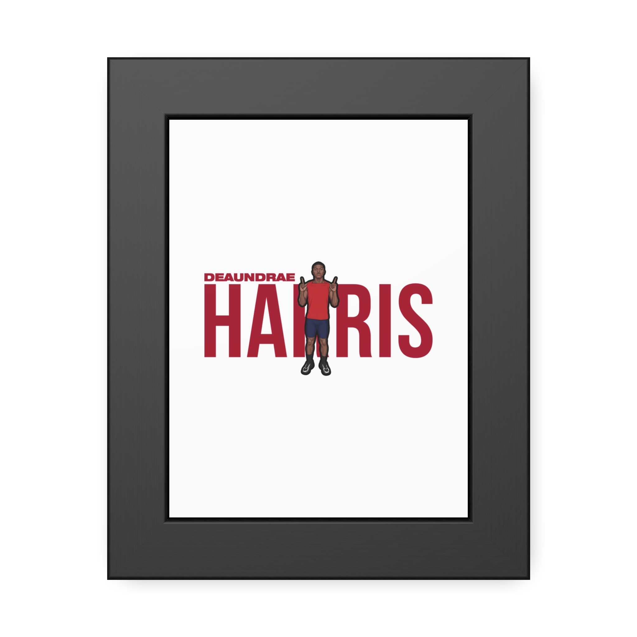 Framed Poster — character_player_name in Black