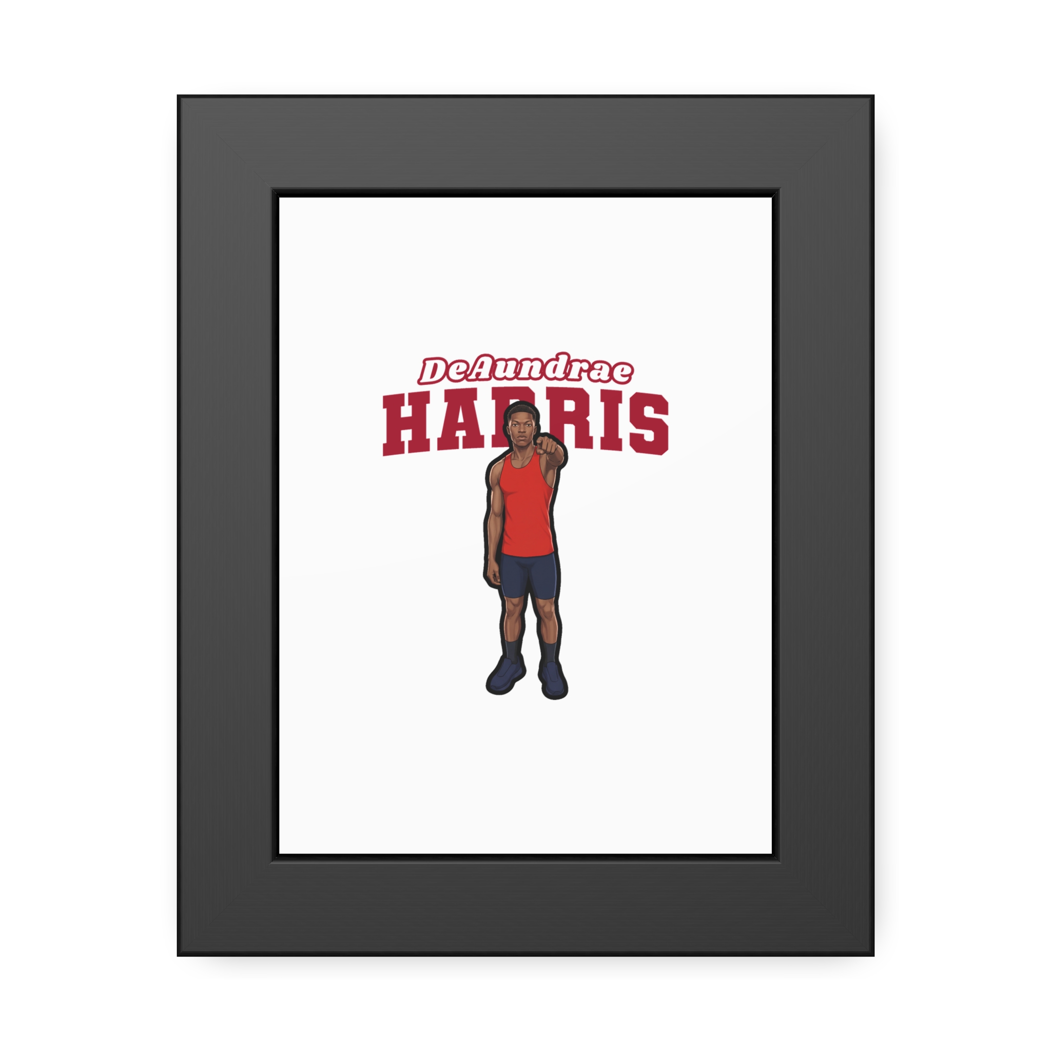 Framed Poster — character_name_arch in Black