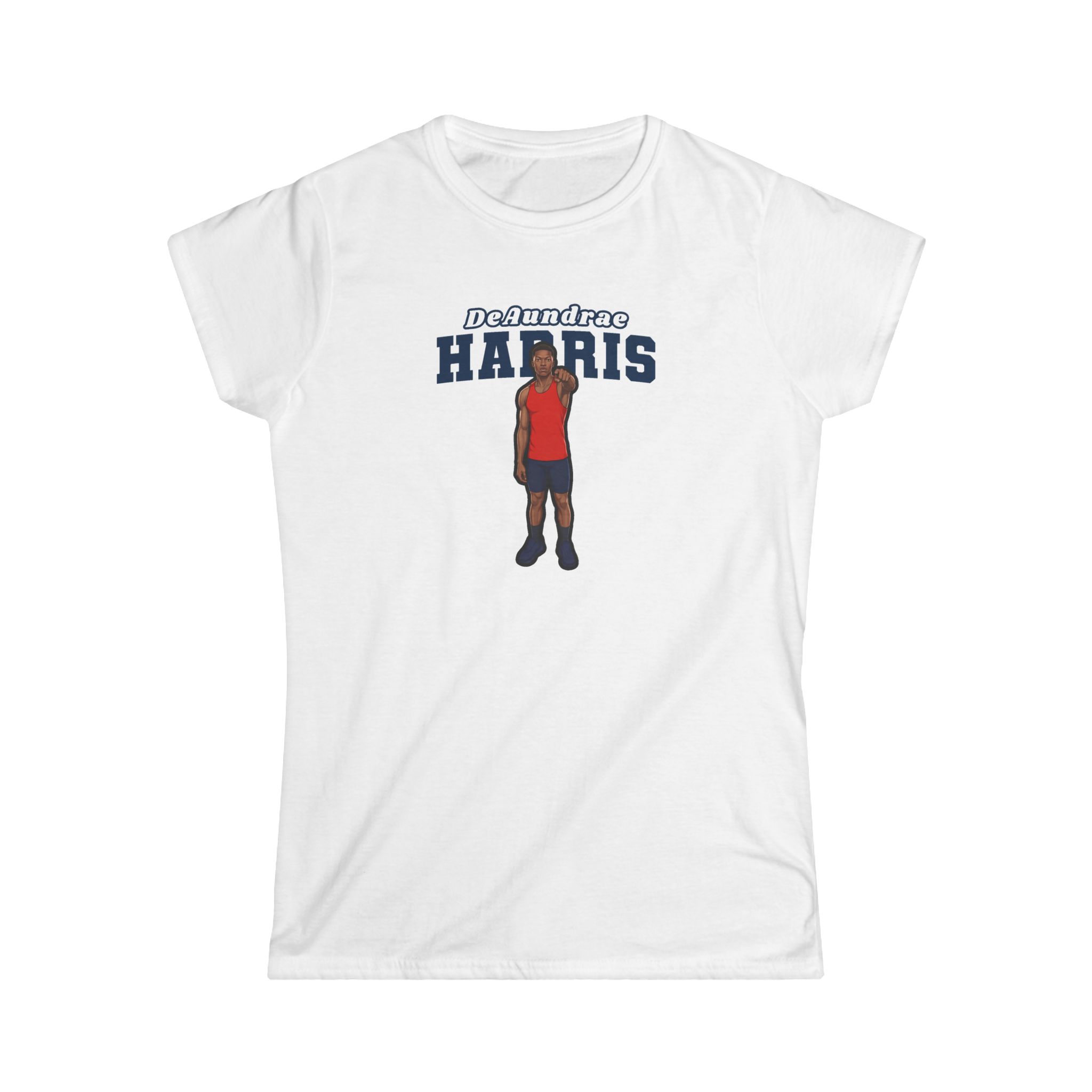 Women's Softstyle Tee — character_name_arch in White