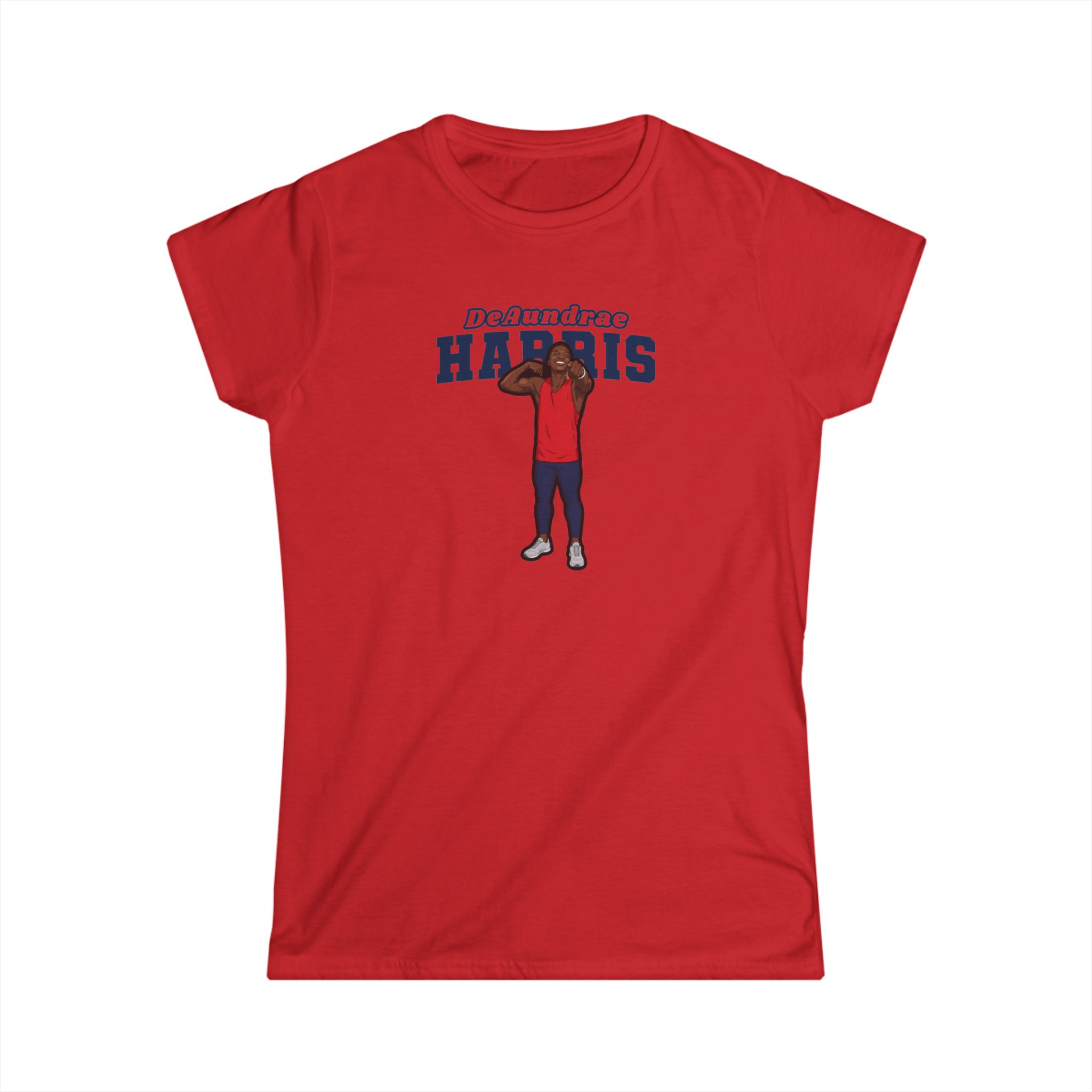 Women's Softstyle Tee — character_name_arch in Red