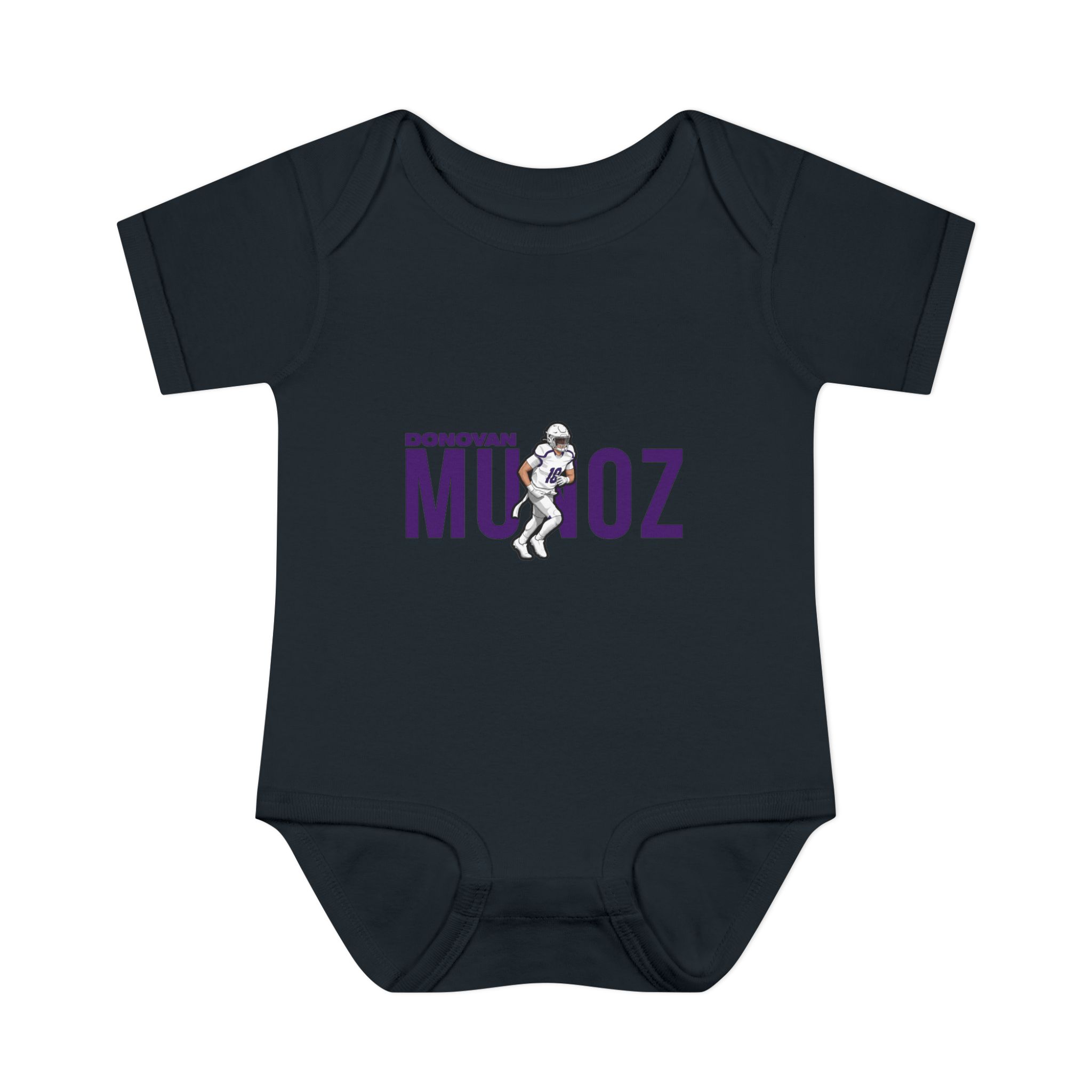 Baby Onesie — character_player_name in Black