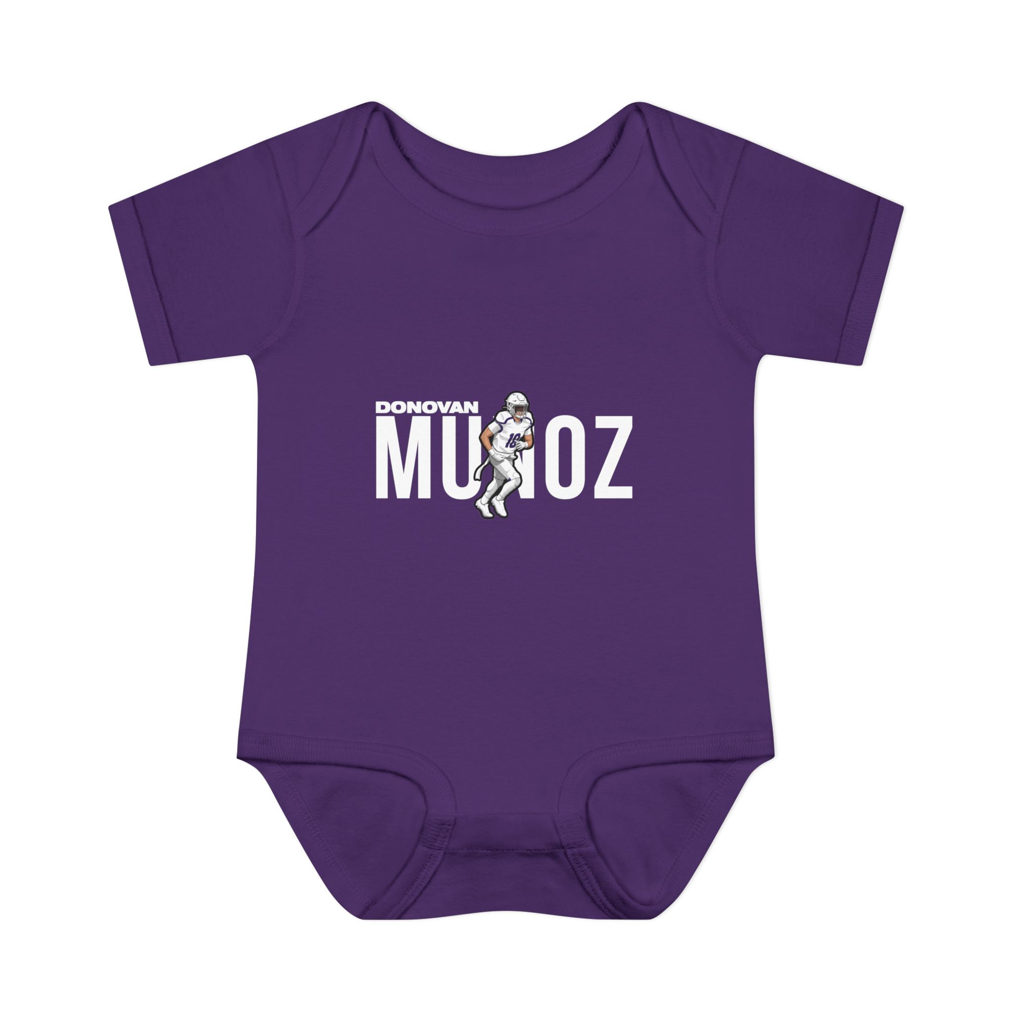 Baby Onesie — character_player_name in Purple