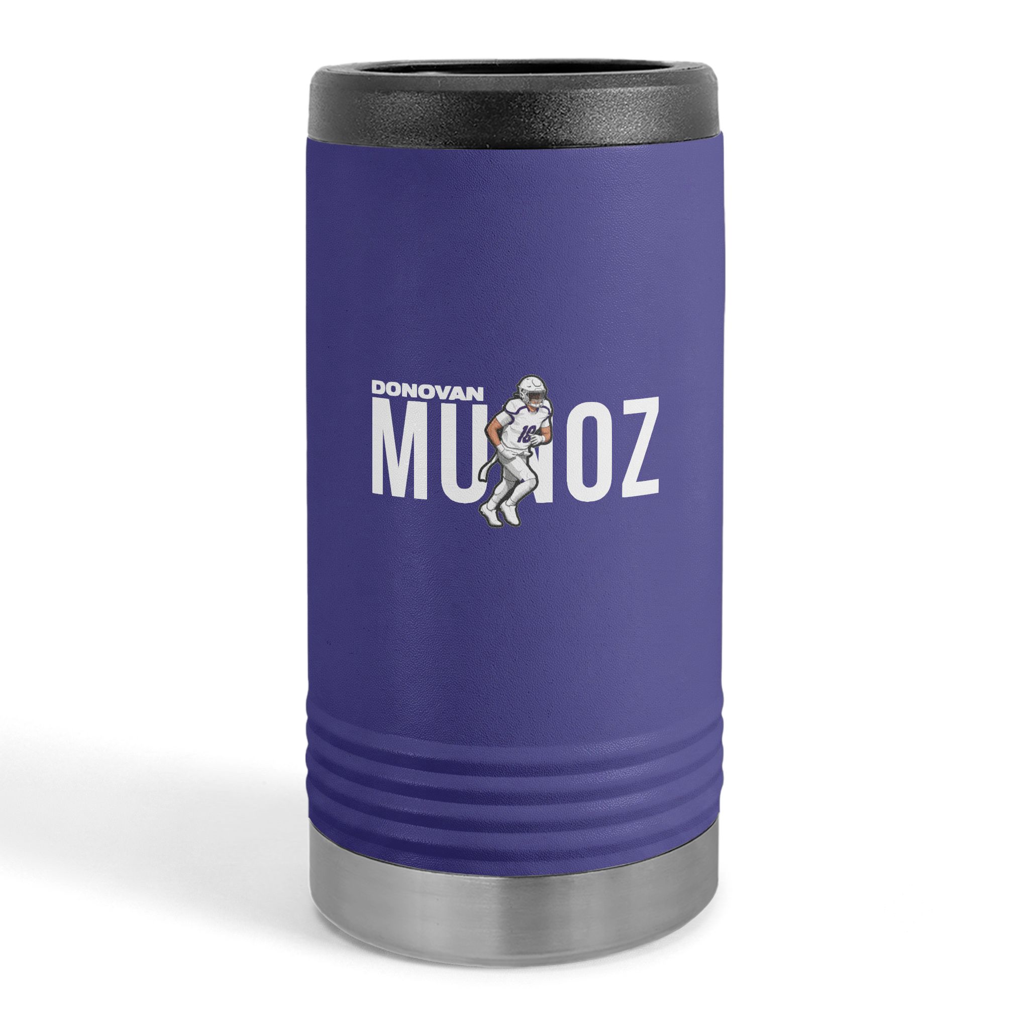 Slim Stainless Can Cooler — character_player_name in Purple