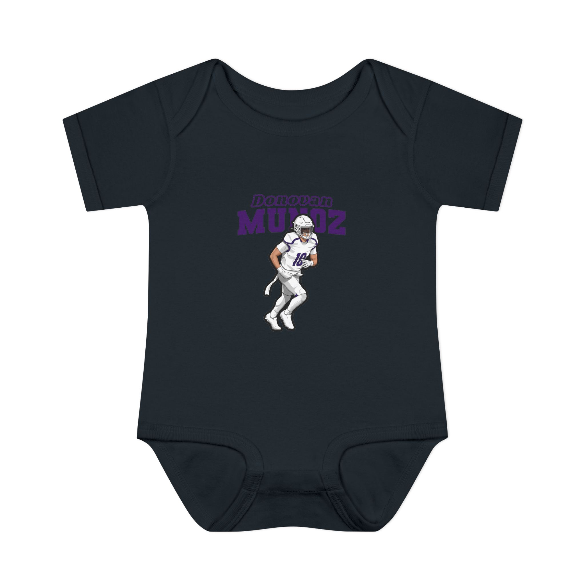 Baby Onesie — character_name_arch in Black