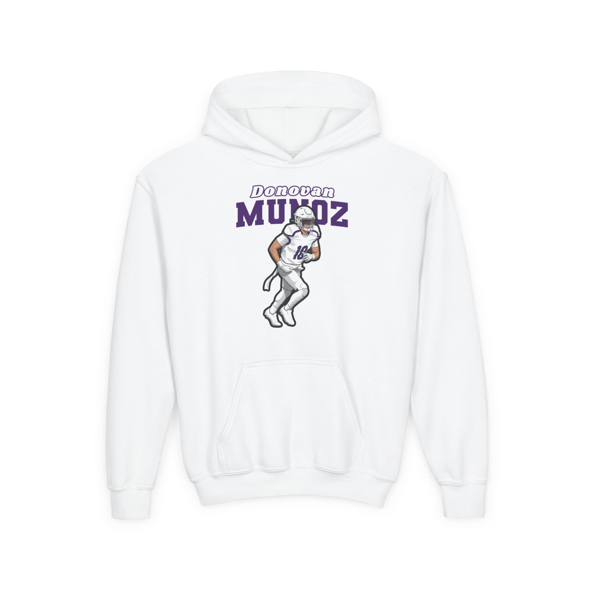 Youth Hoodie — character_name_arch in White