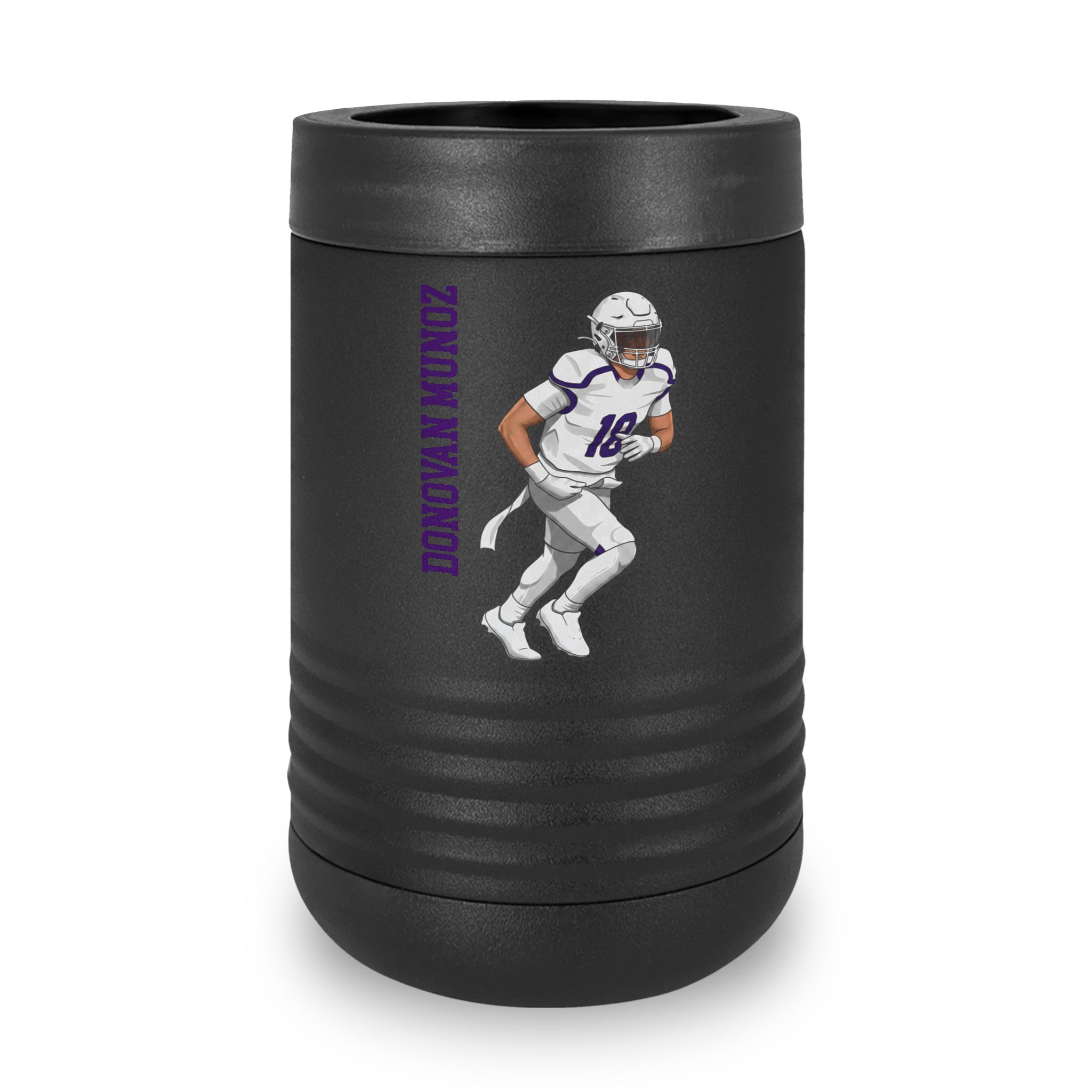 Stainless Can Cooler — character_name_vertical in Black