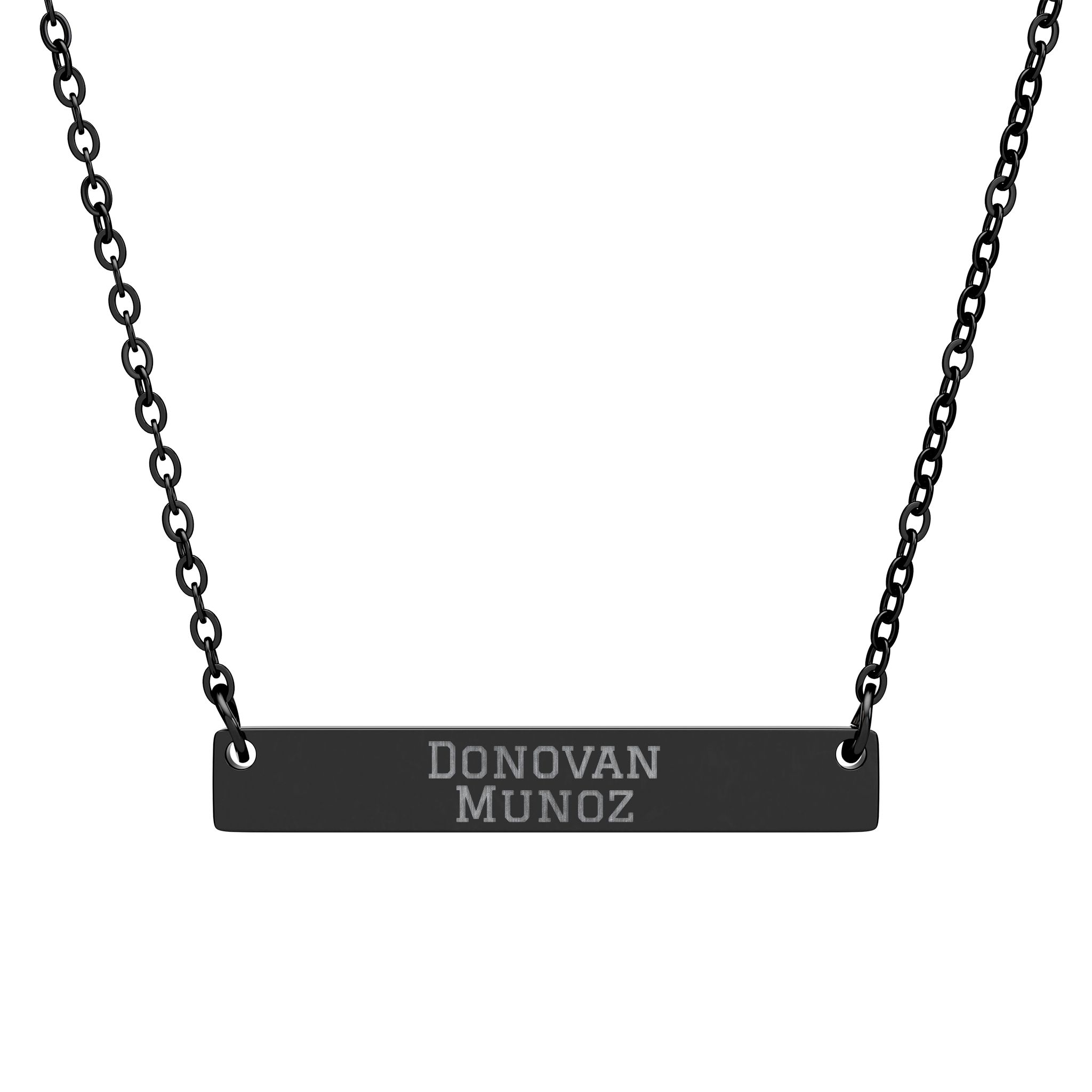 Engraved Bar Necklace — Classic in Black