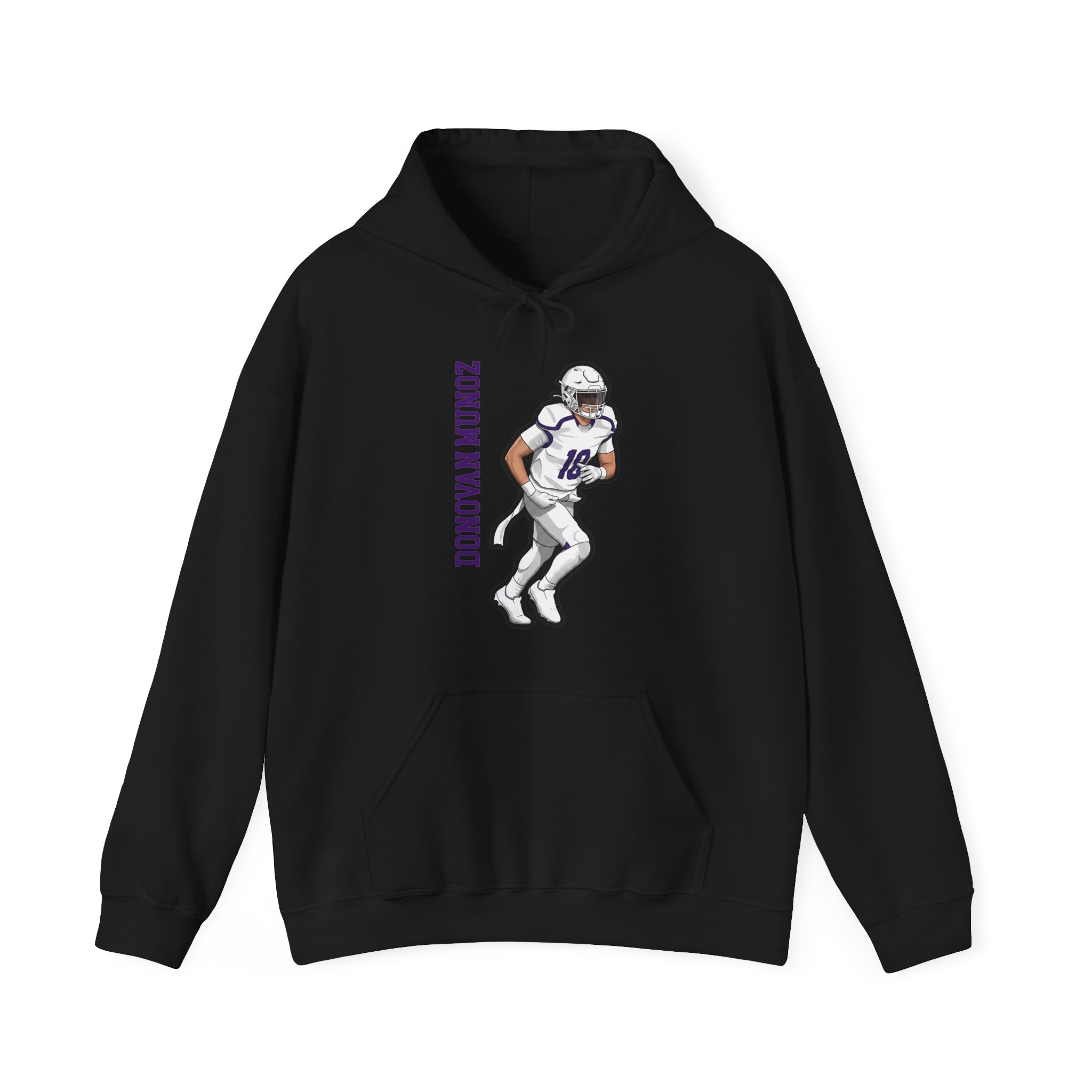 Hoodie — character_name_vertical in Black