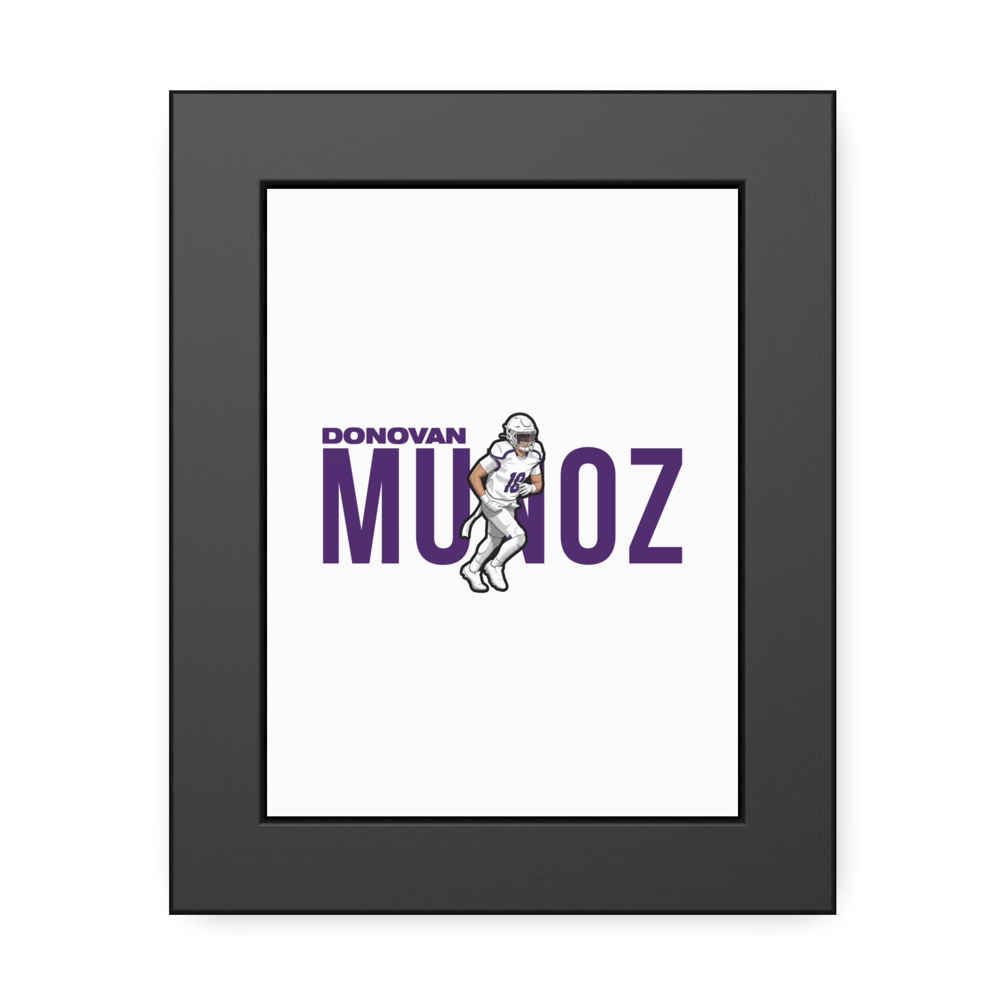 Framed Poster — character_player_name in Black