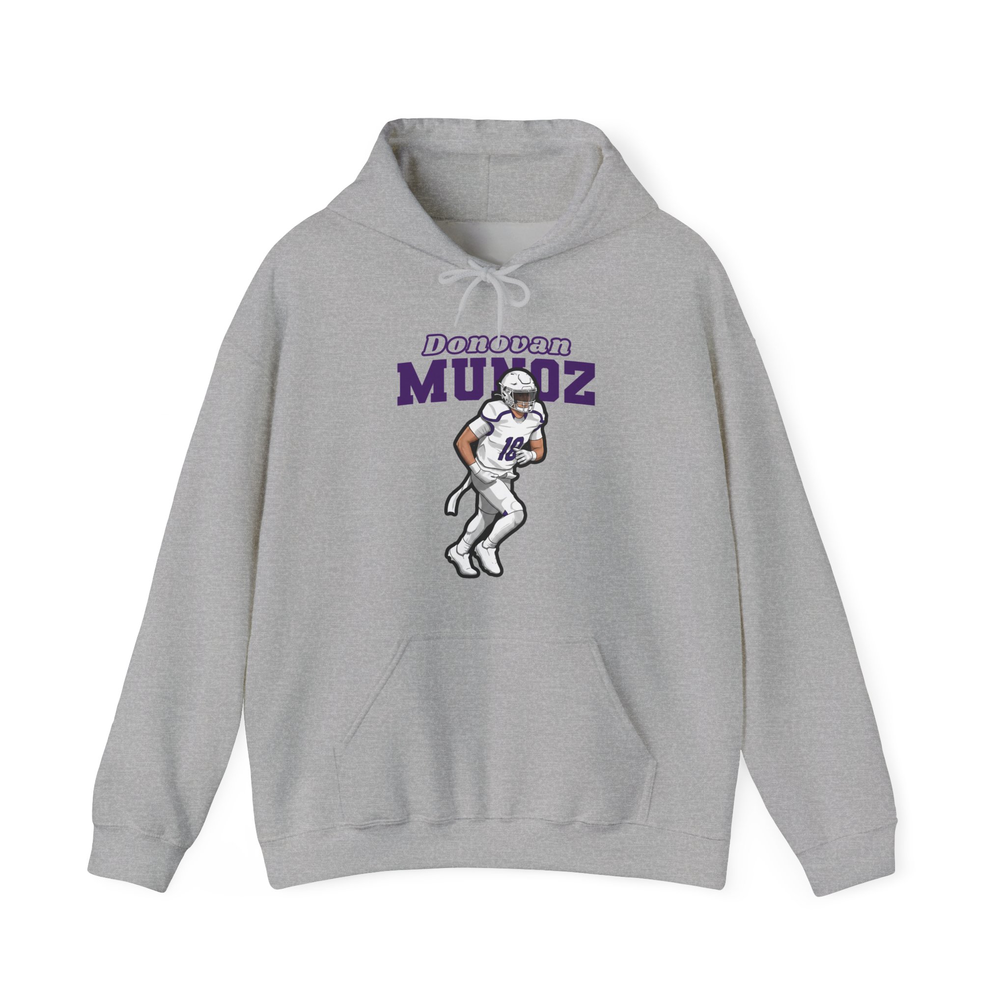Hoodie — character_name_arch in Grey