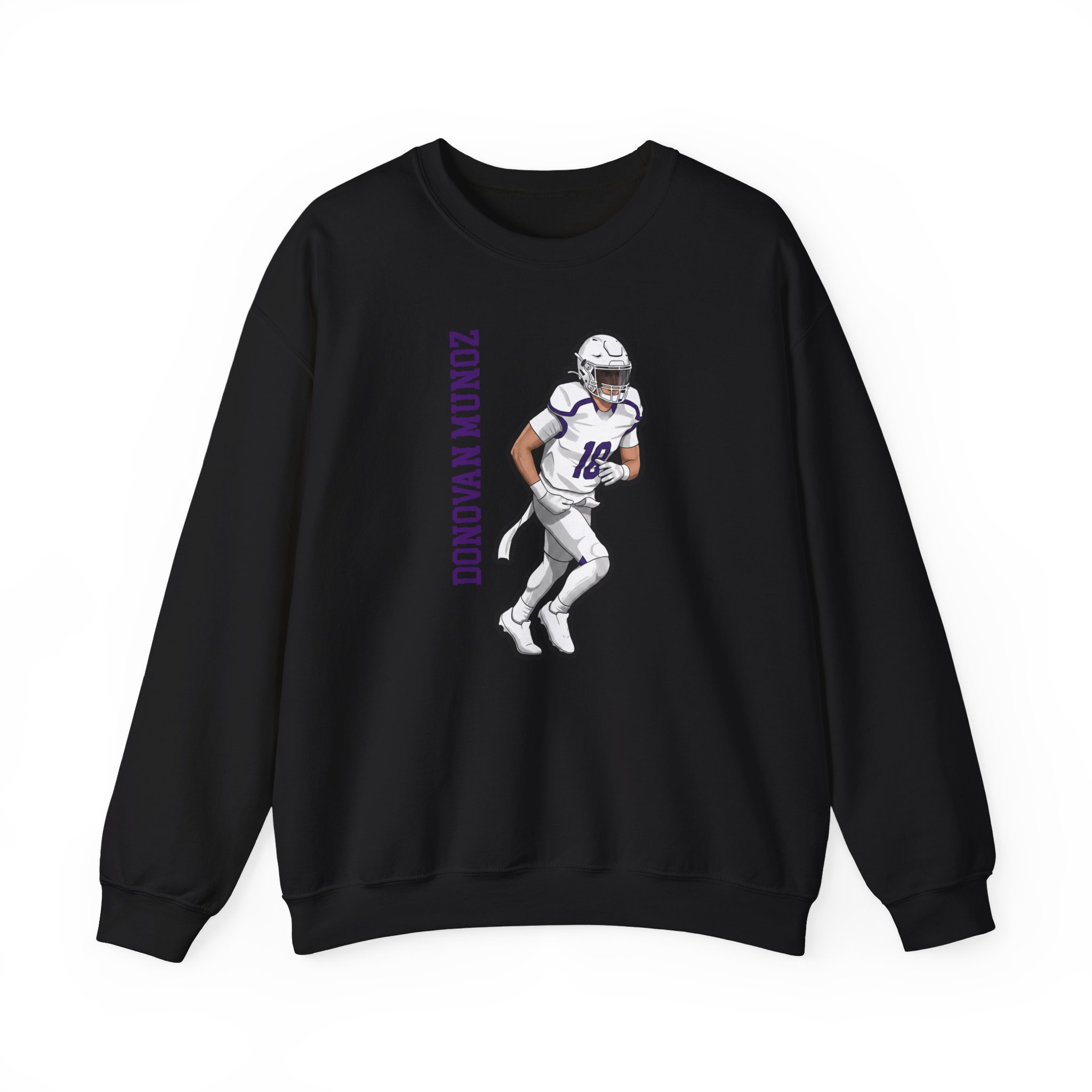 Crewneck Sweatshirt — character_name_vertical in Black