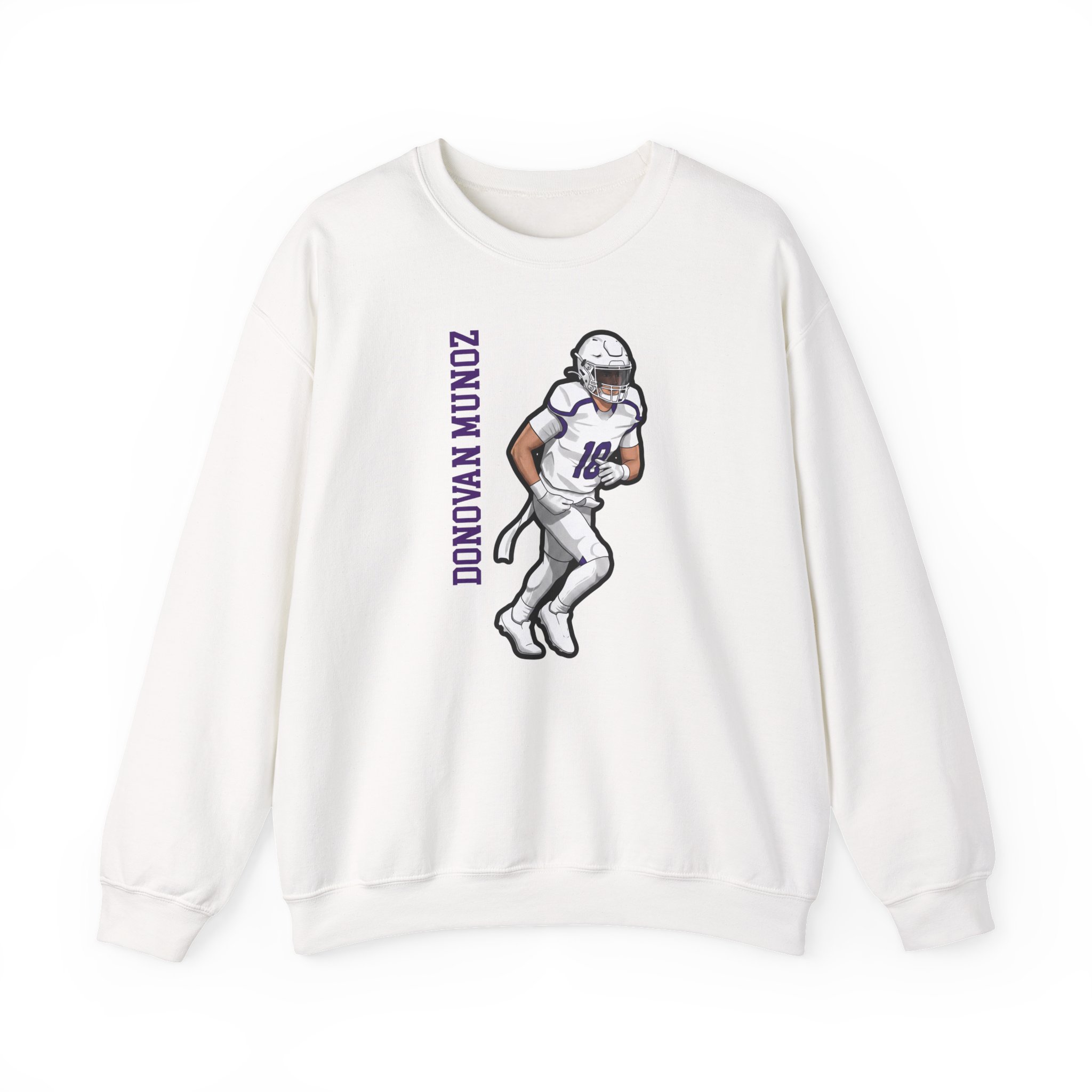 Crewneck Sweatshirt — character_name_vertical in White