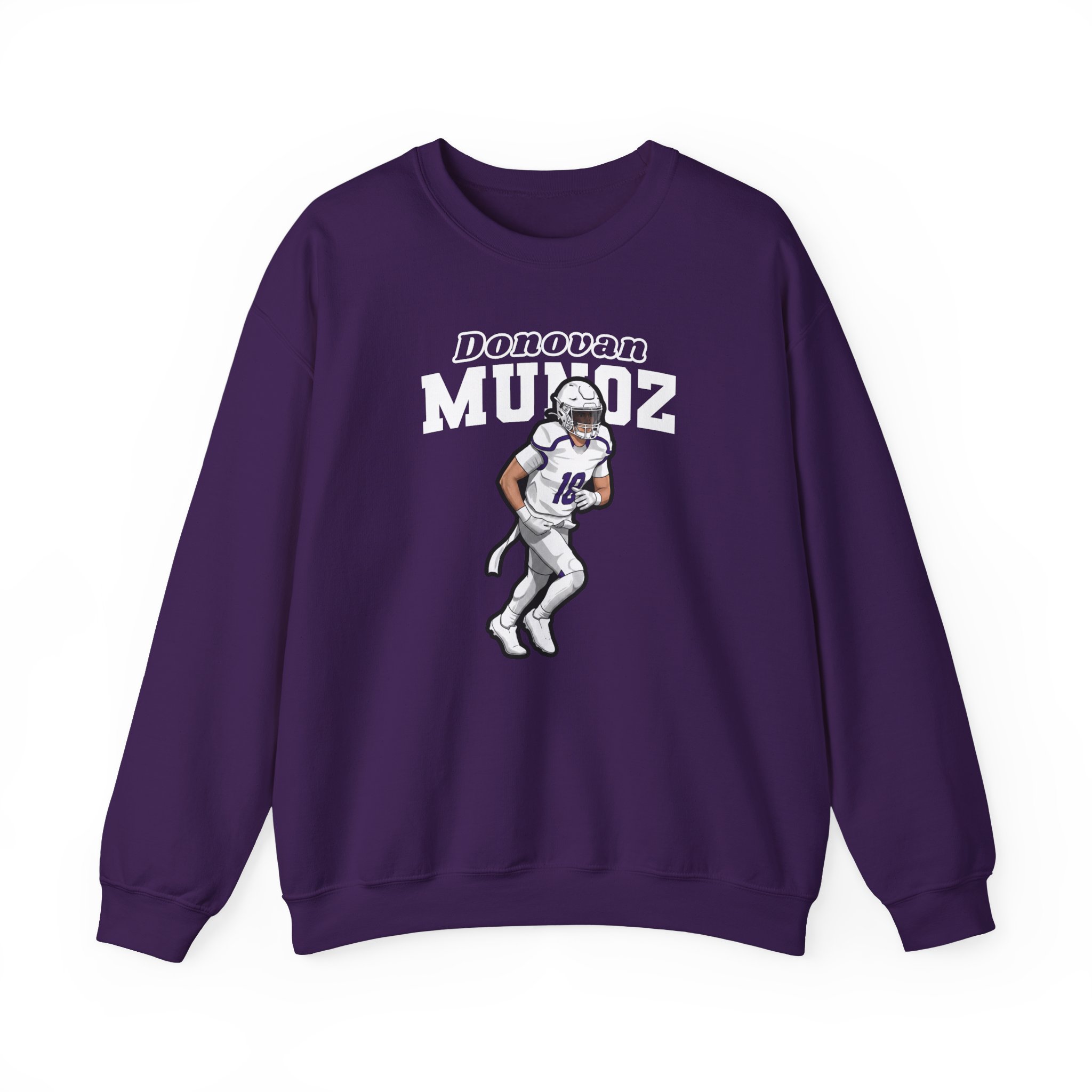 Crewneck Sweatshirt — character_name_arch in Purple