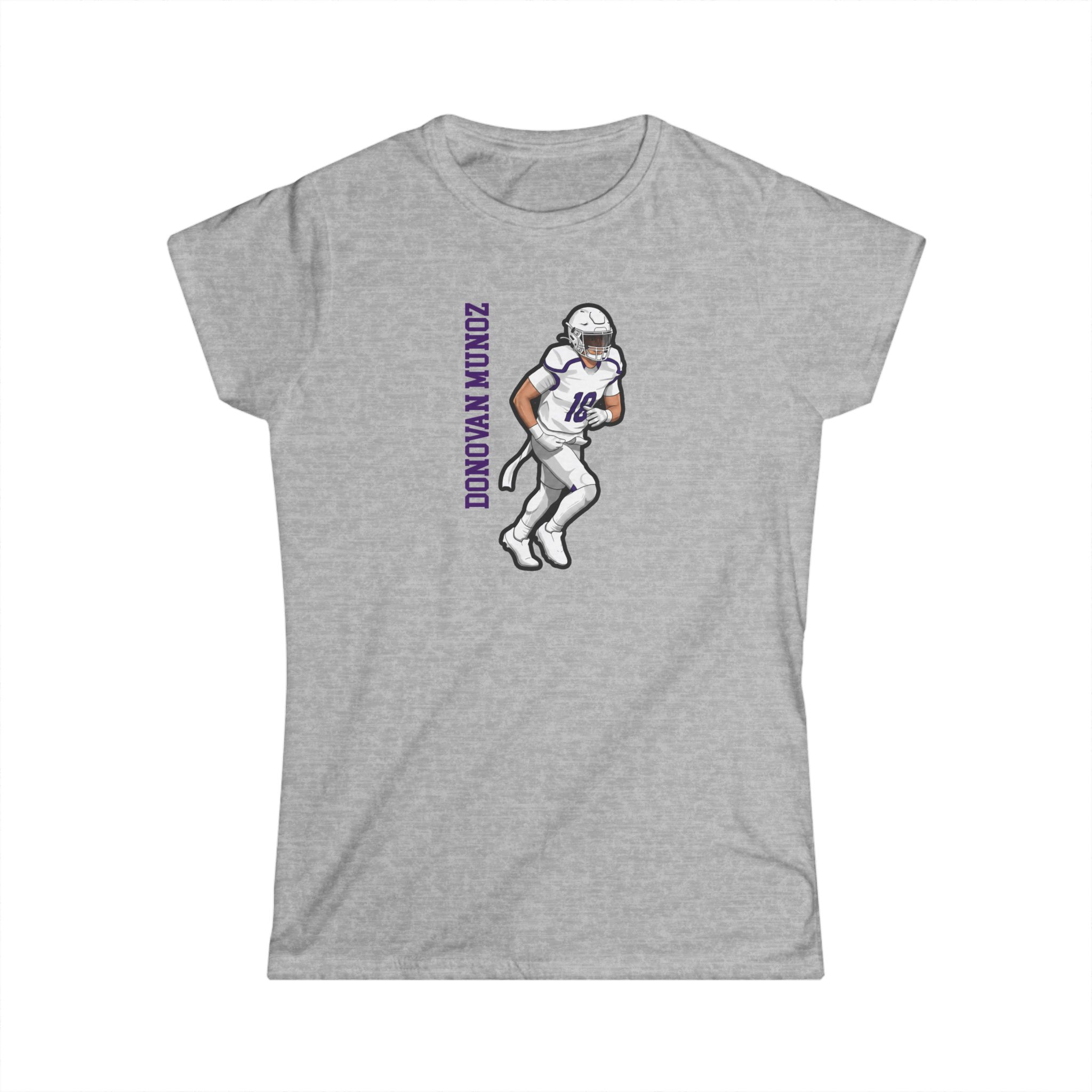 Women's Softstyle Tee — character_name_vertical in Grey