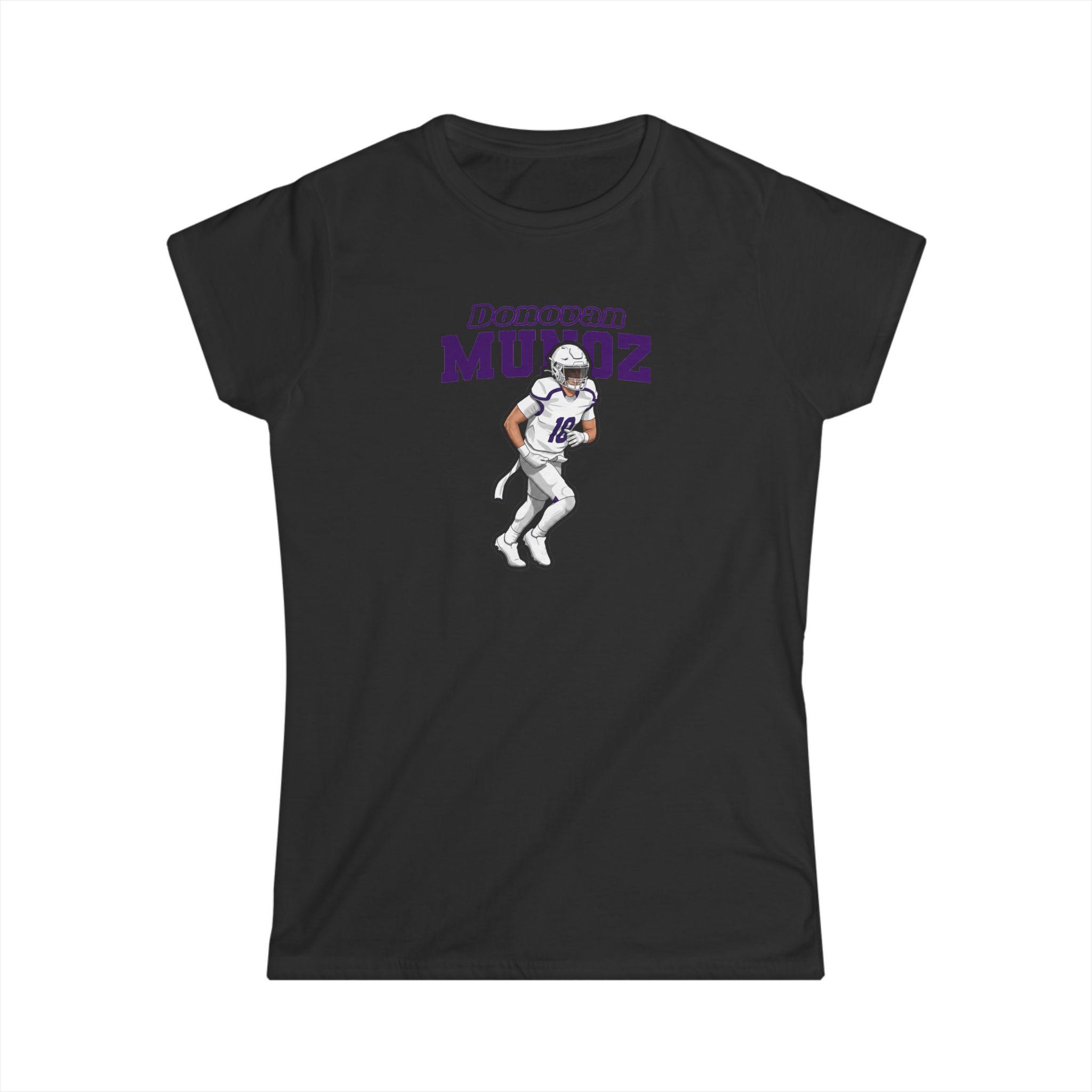 Women's Softstyle Tee — character_name_arch in Black