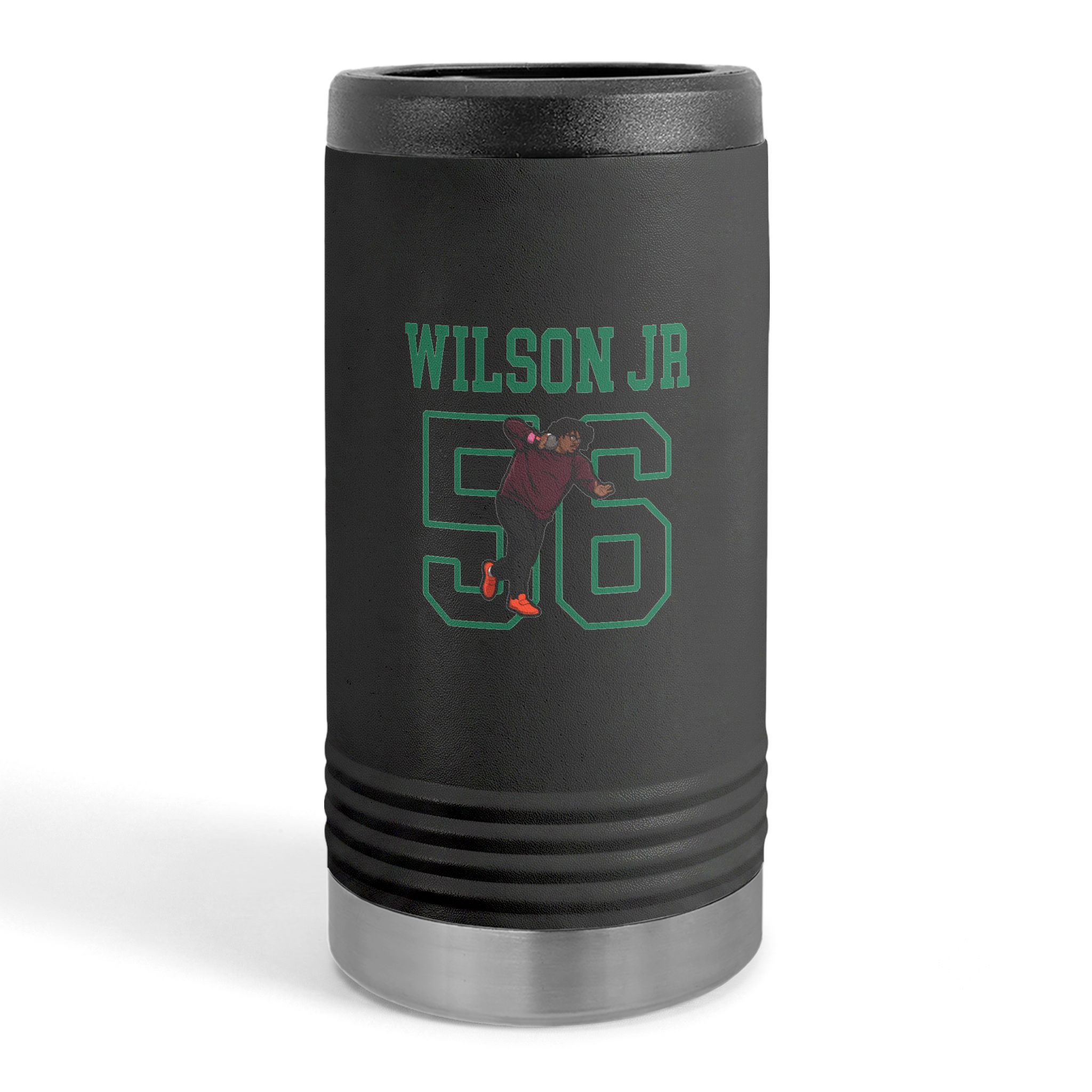 Slim Stainless Can Cooler — character_shirsey in Black